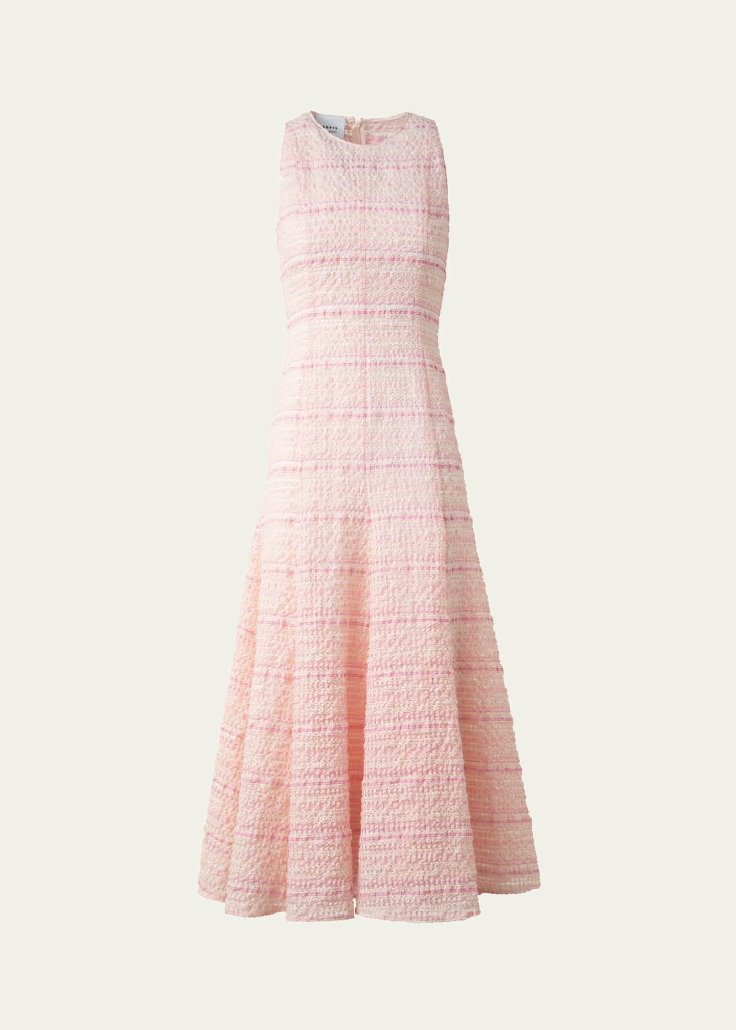 Akris punto Sleeveless Tweed Organzino Midi Dress Image 1 of 5