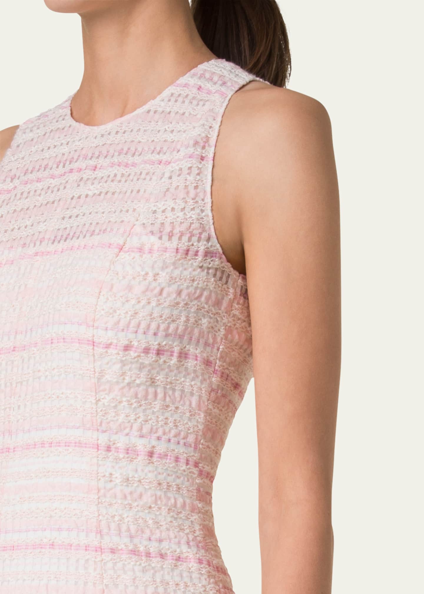 Akris punto Sleeveless Tweed Organzino Midi Dress Image 5 of 5
