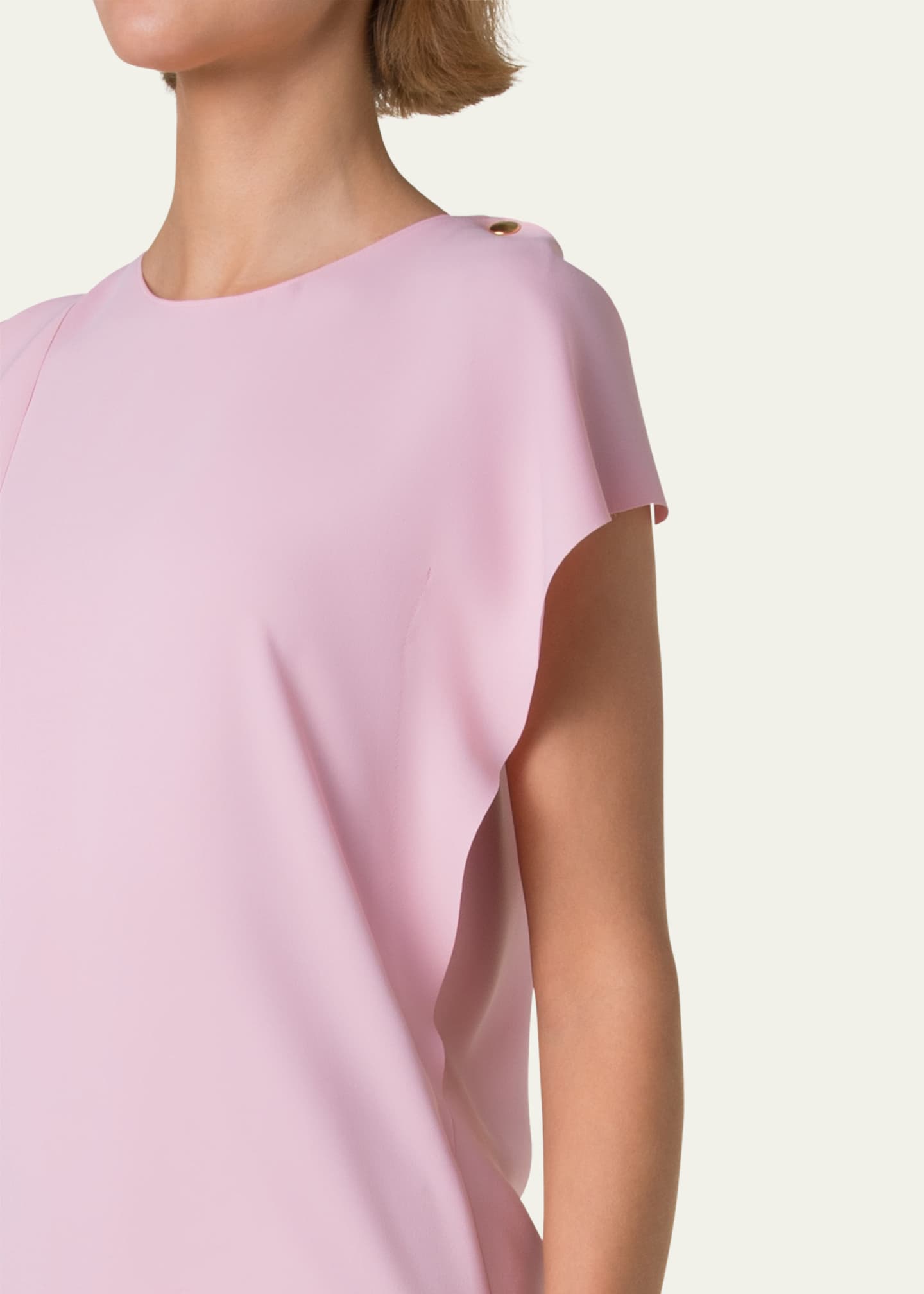 Akris punto Lasercut Shoulder-Drape Midi Dress Image 5 of 5