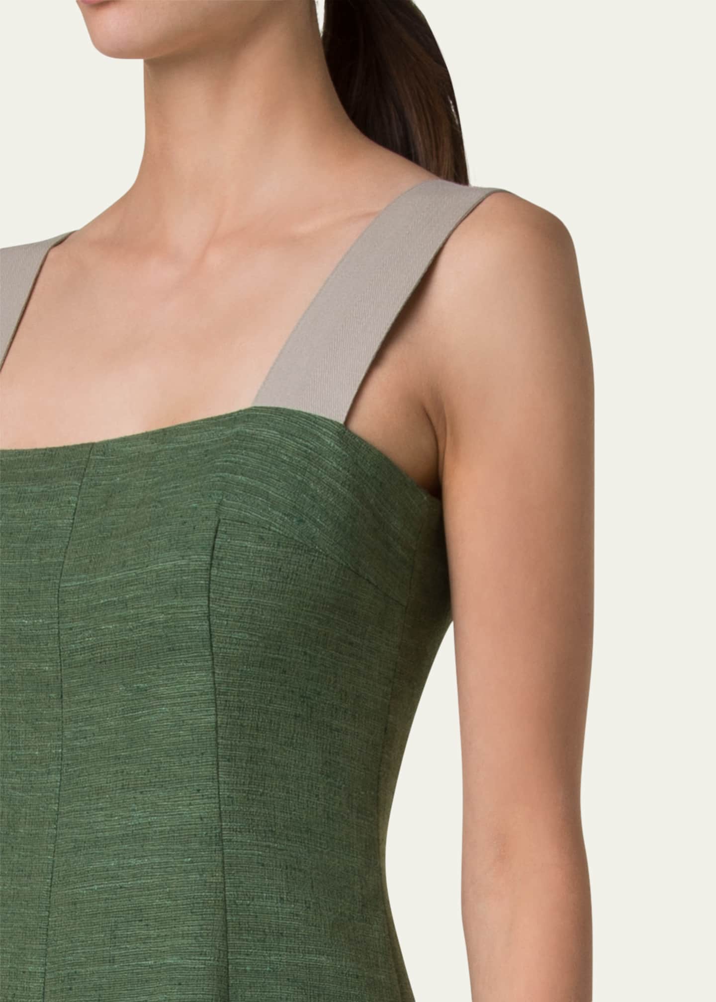 Akris punto Fit-Flare Indian Silk Midi Dress Image 5 of 5
