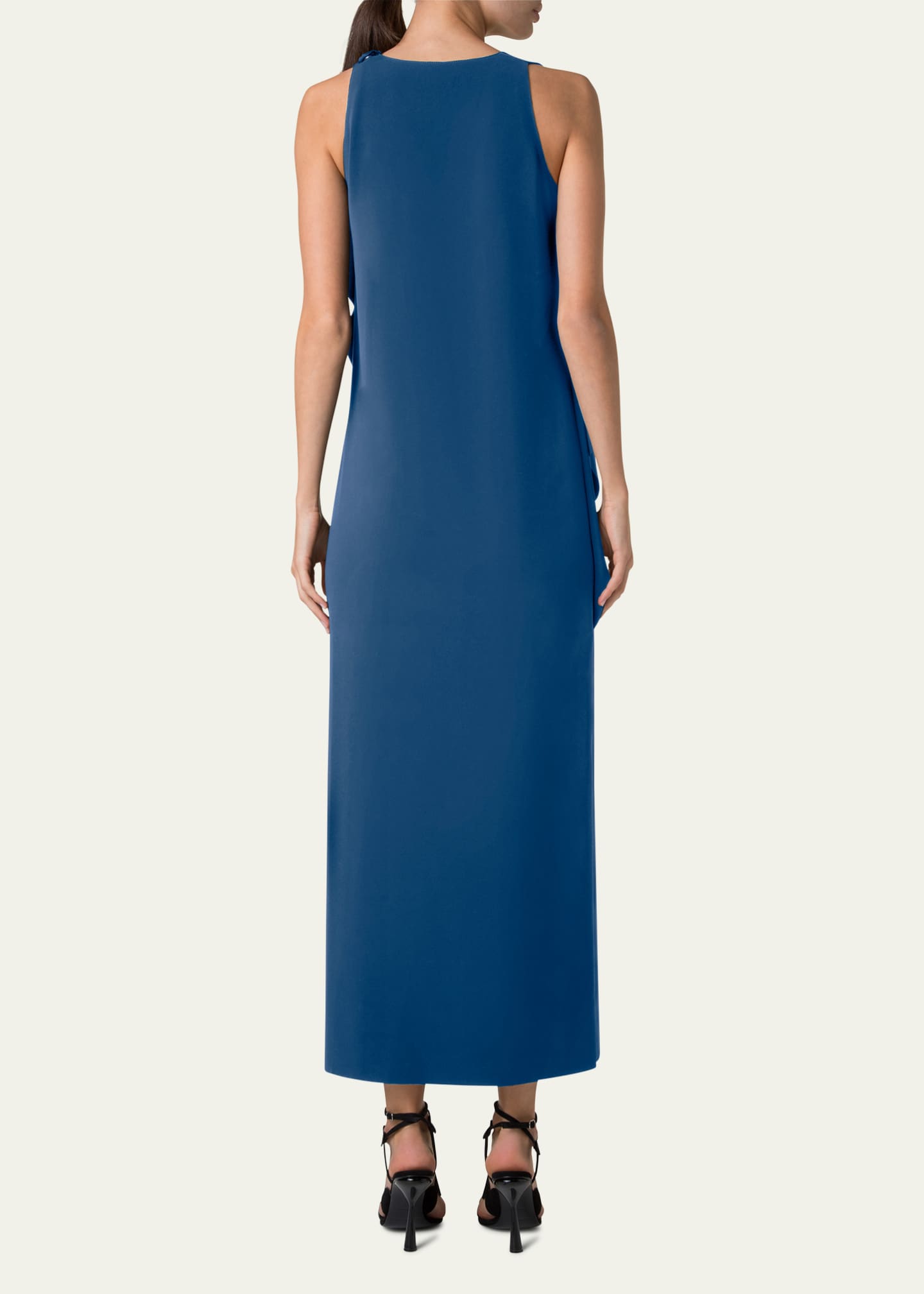 Akris punto Lasercut Off-Shoulder Drape Midi Dress Image 3 of 4