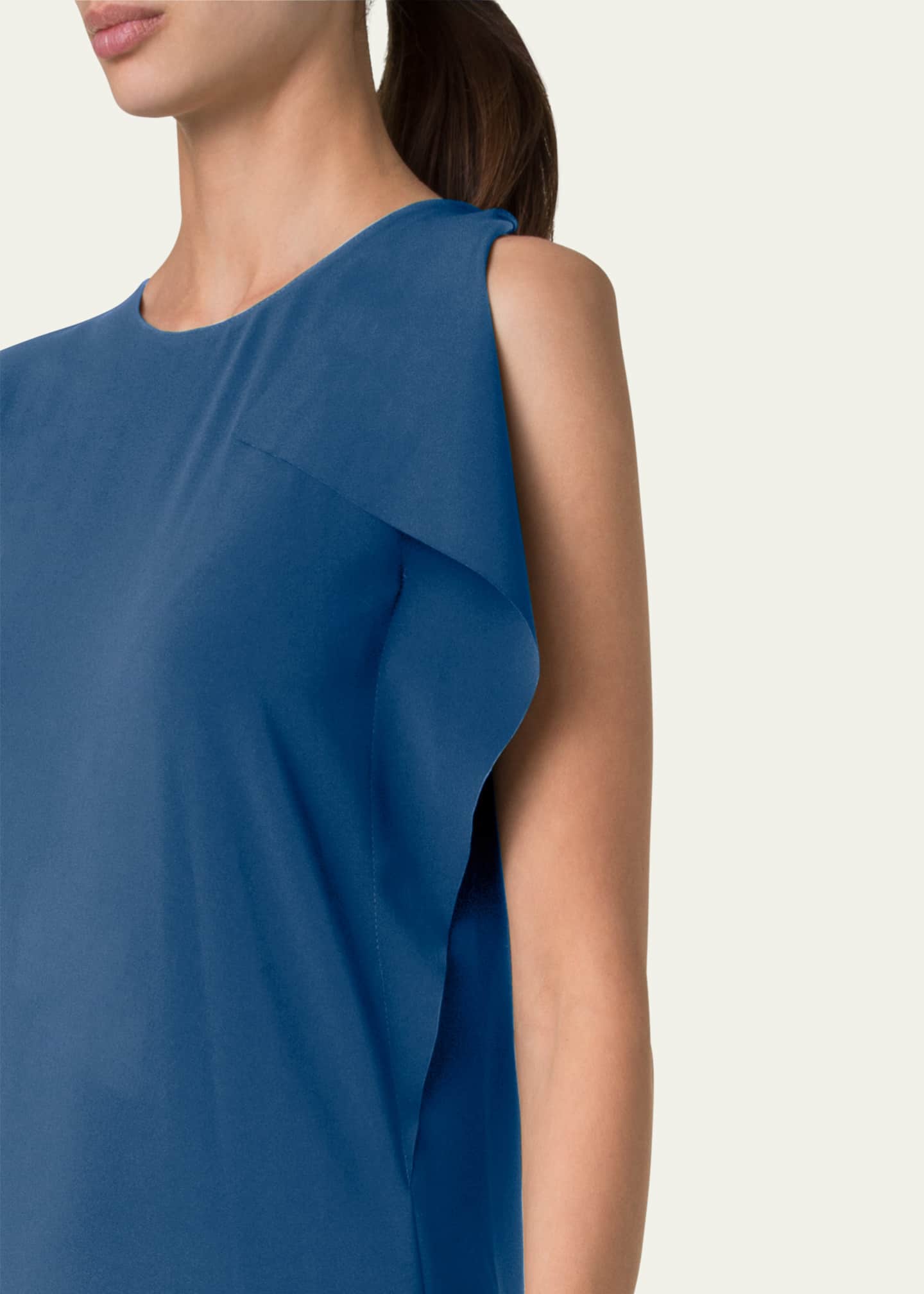 Akris punto Lasercut Off-Shoulder Drape Midi Dress Image 4 of 4
