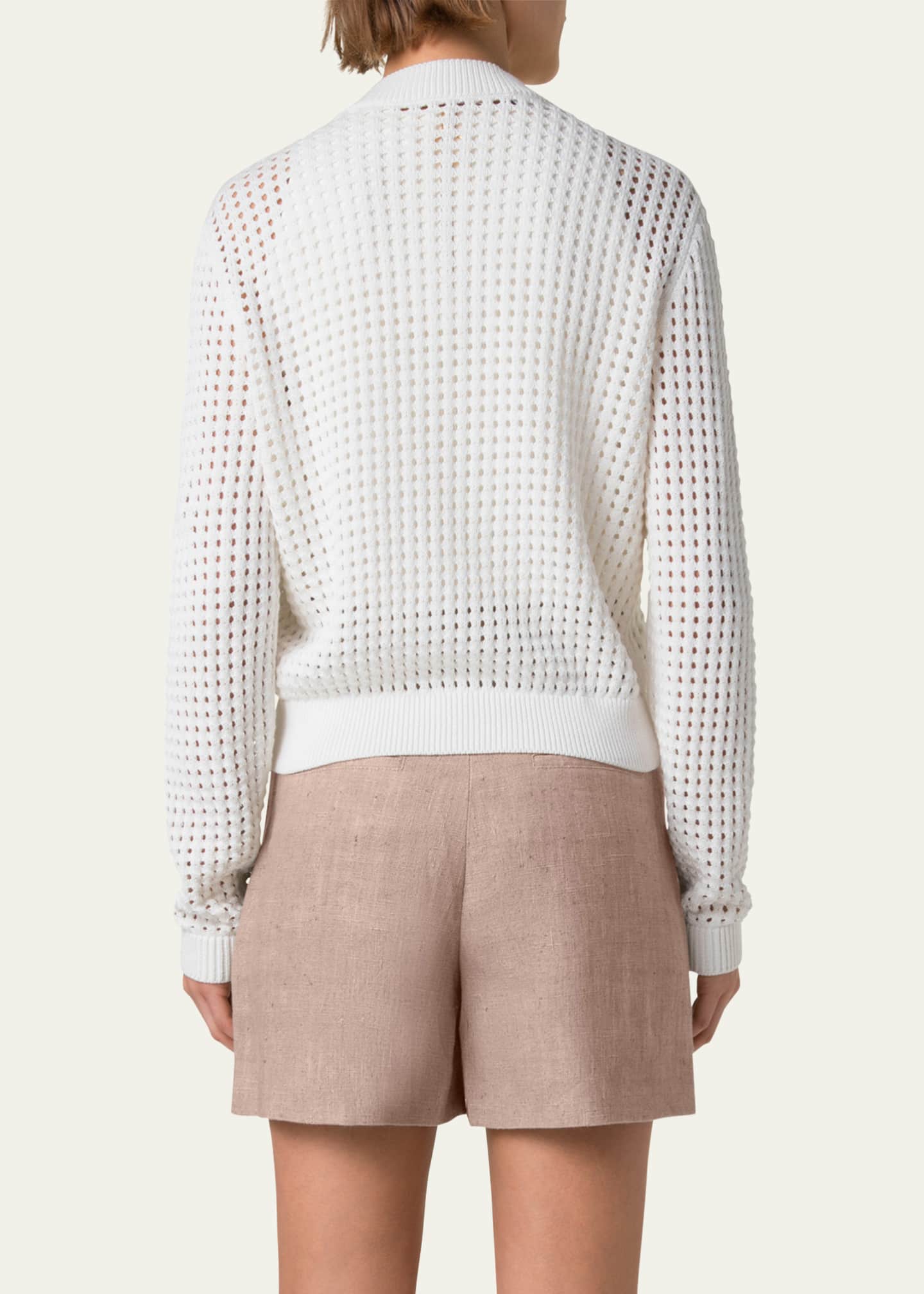 Akris punto Chunky Mesh Knit Cardigan Image 3 of 5