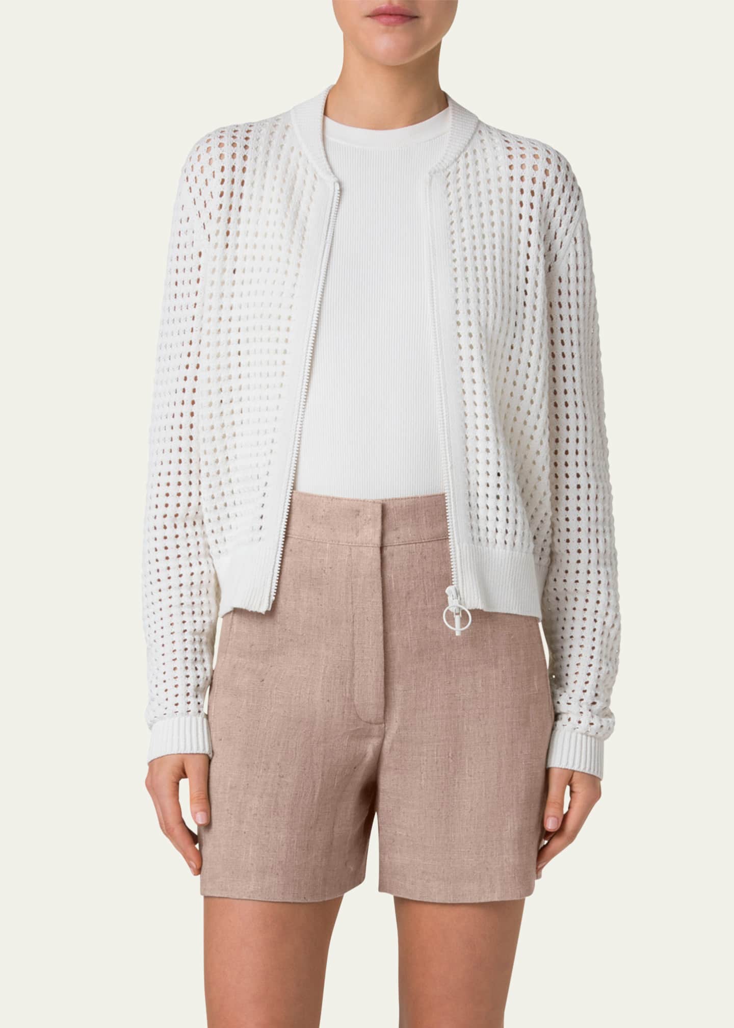 Akris punto Chunky Mesh Knit Cardigan Image 4 of 5