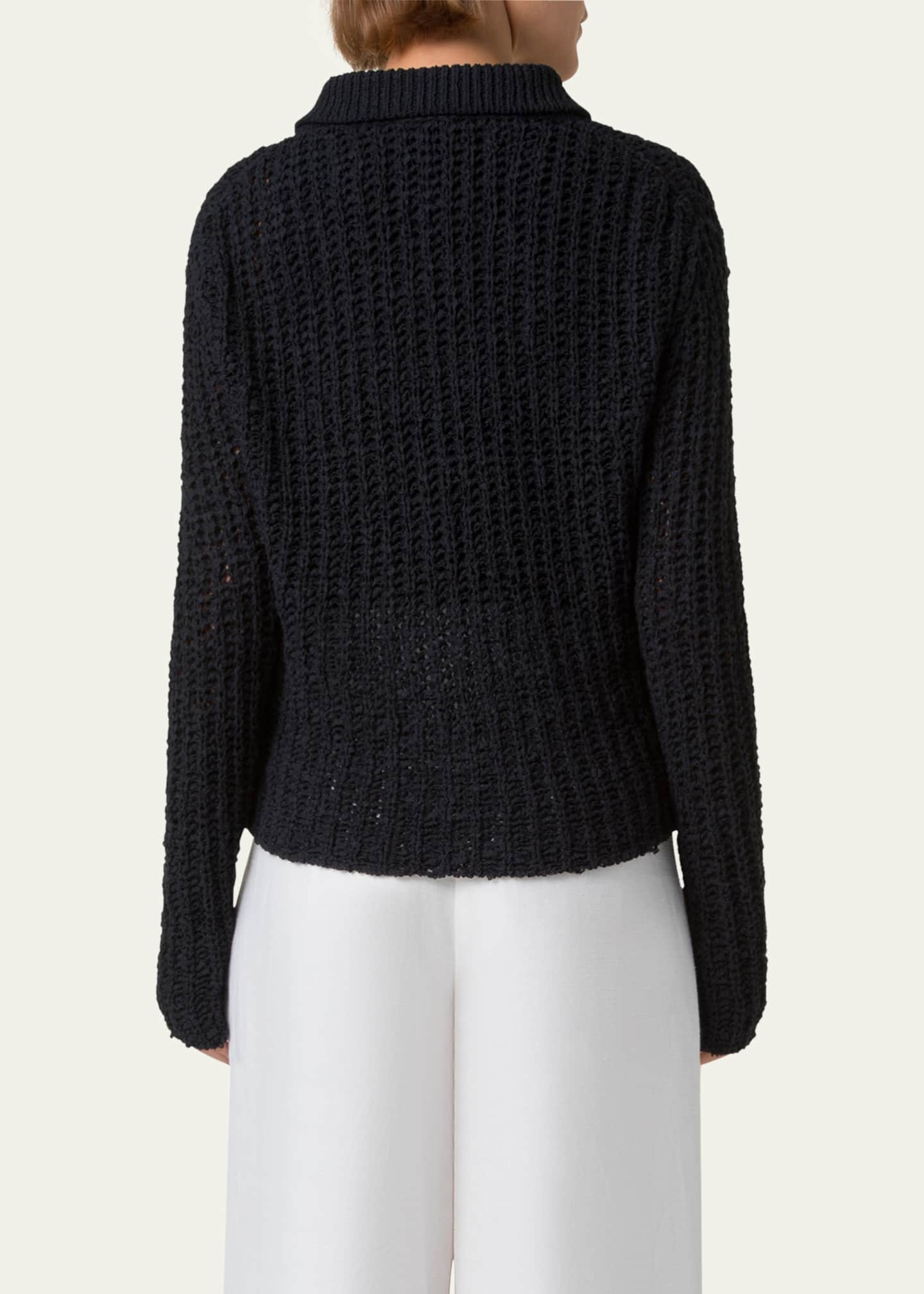 Akris punto Summer Tweed Knit Boxy Cardigan Image 3 of 5