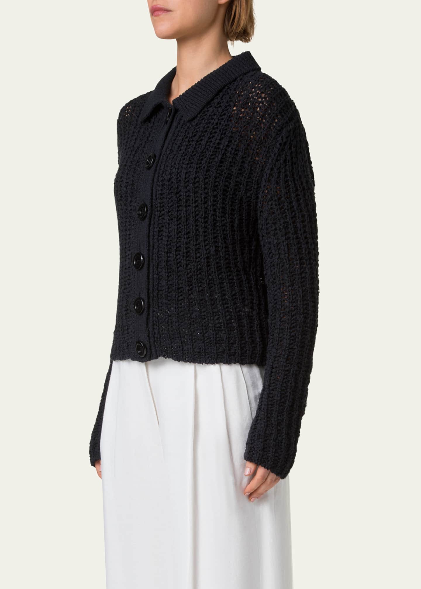 Akris punto Summer Tweed Knit Boxy Cardigan Image 4 of 5