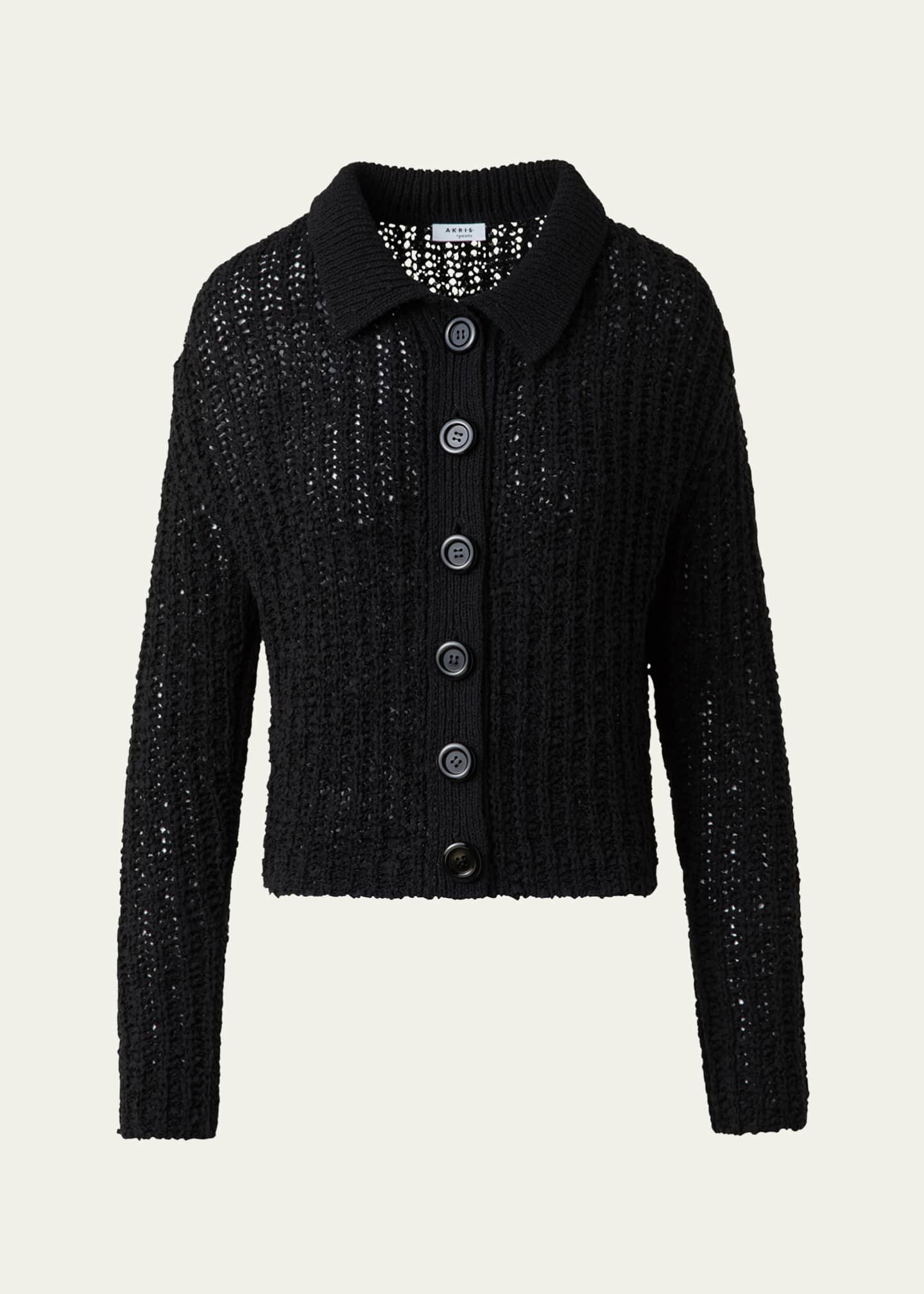 Akris punto Summer Tweed Knit Boxy Cardigan Image 1 of 5