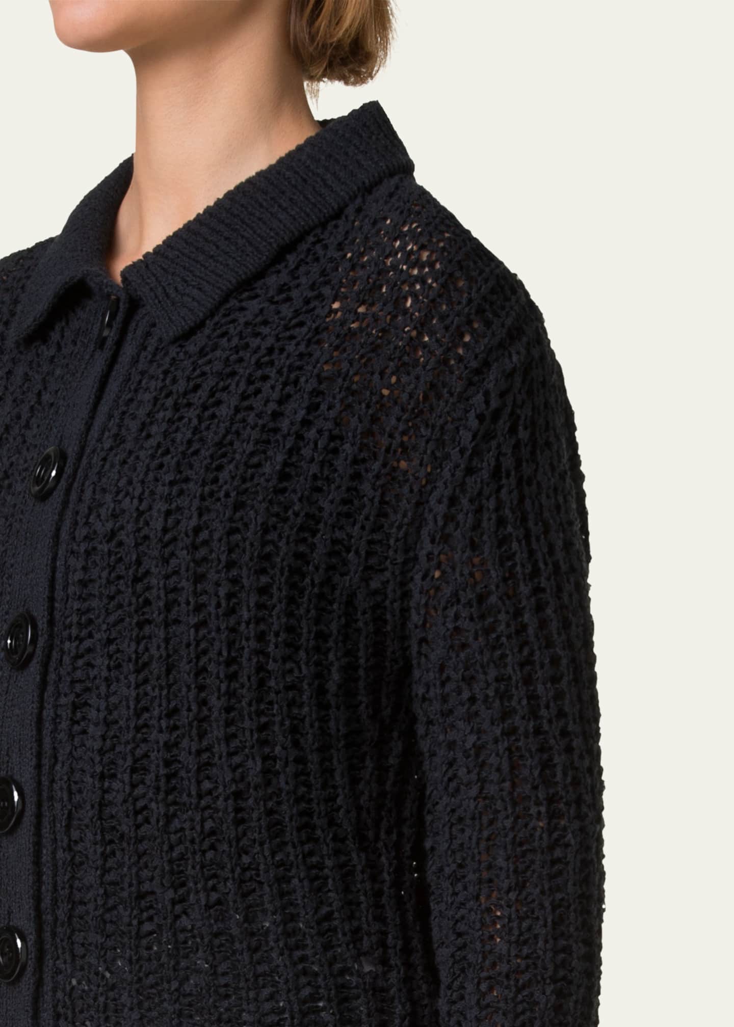 Akris punto Summer Tweed Knit Boxy Cardigan Image 5 of 5