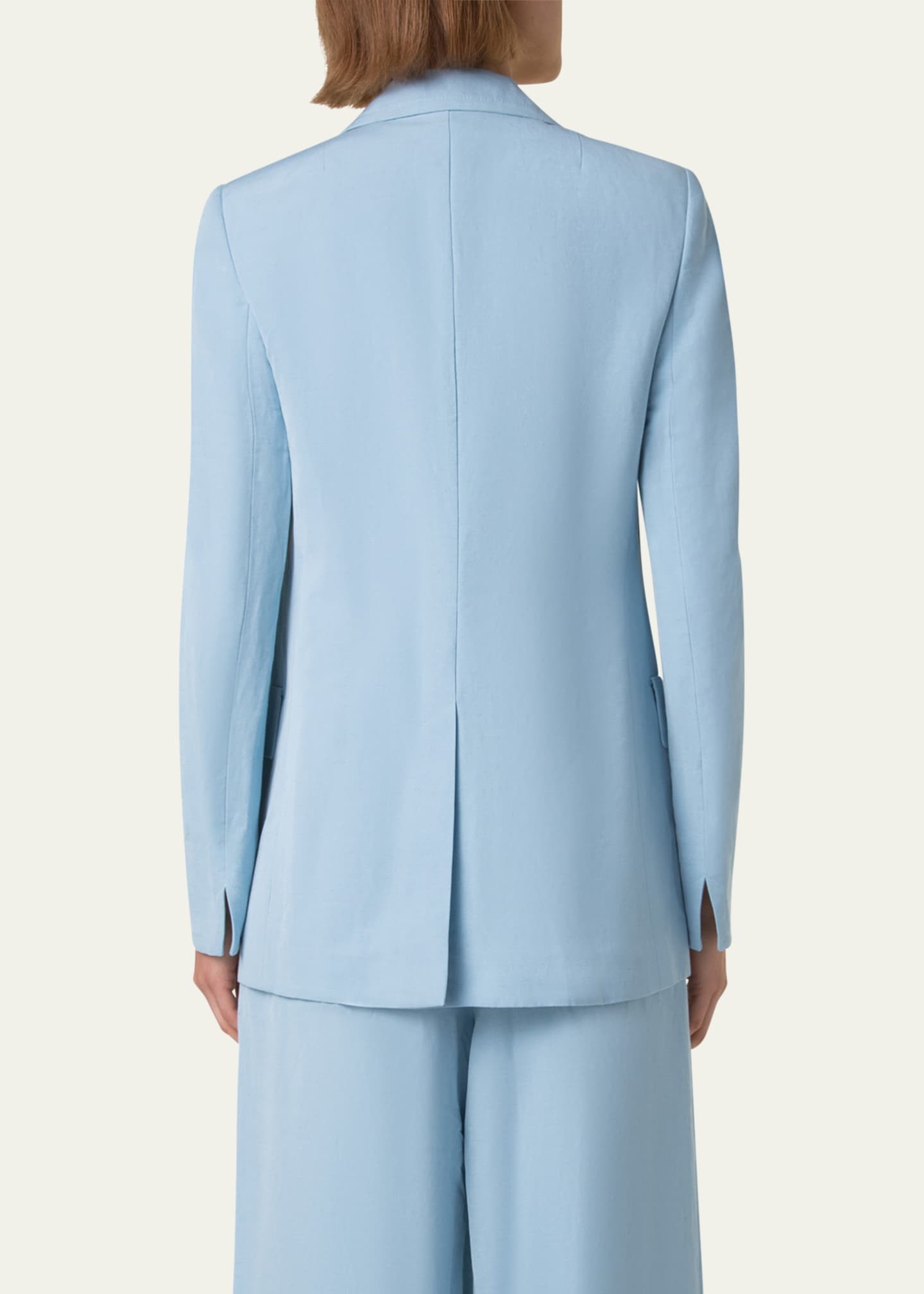 Akris punto One-Button Linen Boyfriend Blazer Image 3 of 5
