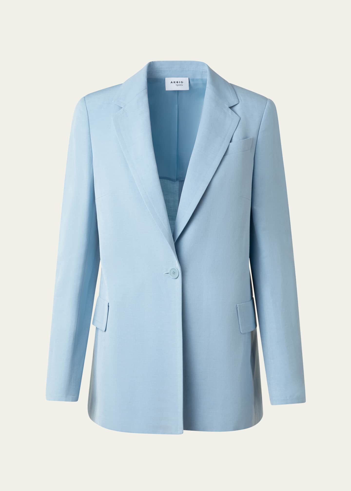 Akris punto One-Button Linen Boyfriend Blazer Image 1 of 5