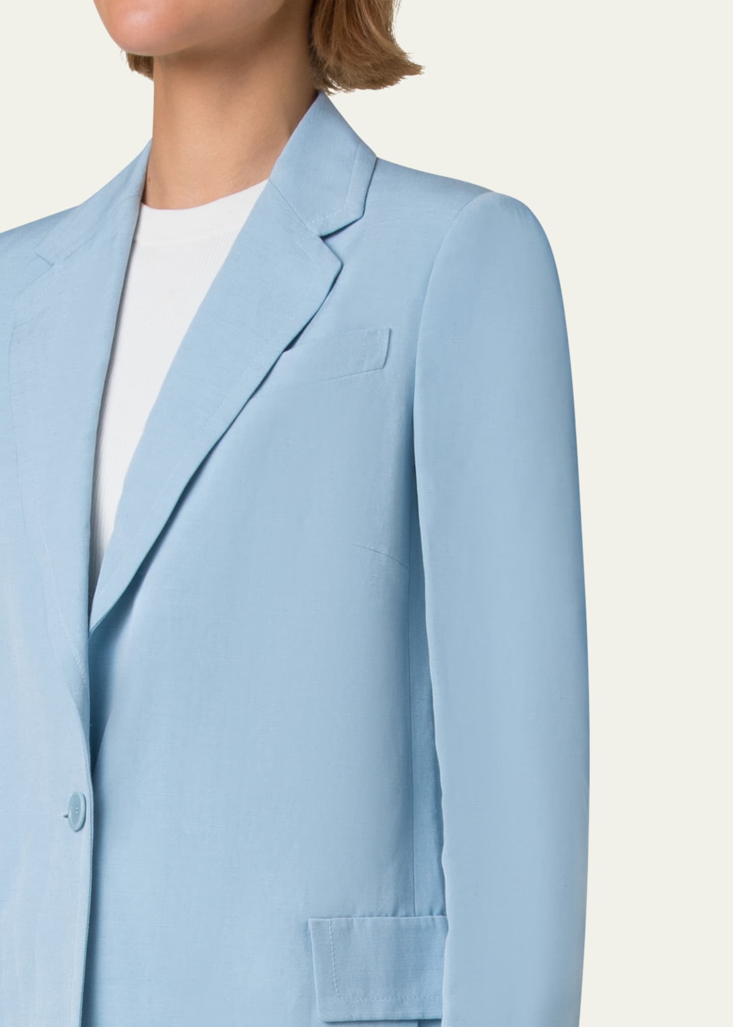 Akris punto One-Button Linen Boyfriend Blazer Image 5 of 5