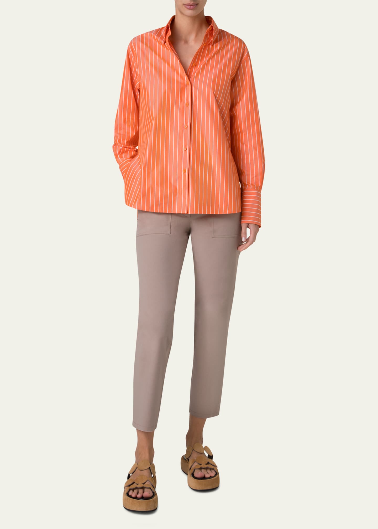 Akris punto Striped Cotton Poplin Shirt Image 2 of 5