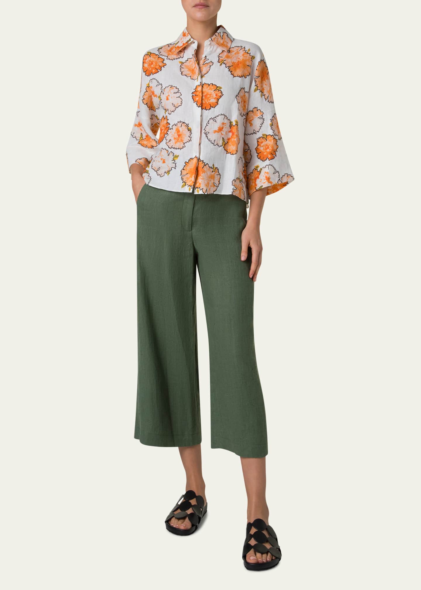 Akris punto Carnation Lightweight Linen Blouse Image 2 of 5