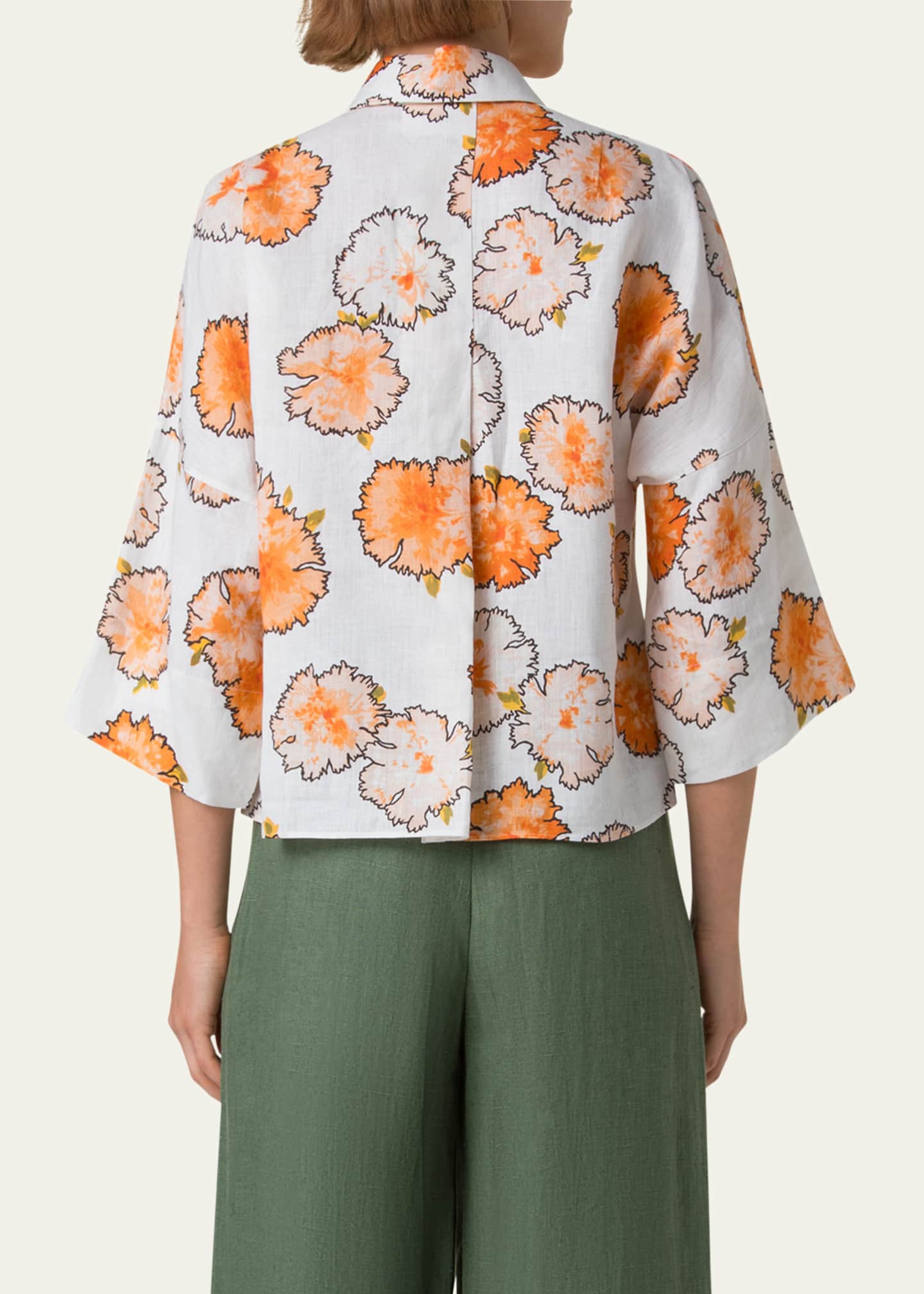 Akris punto Carnation Lightweight Linen Blouse Image 3 of 5