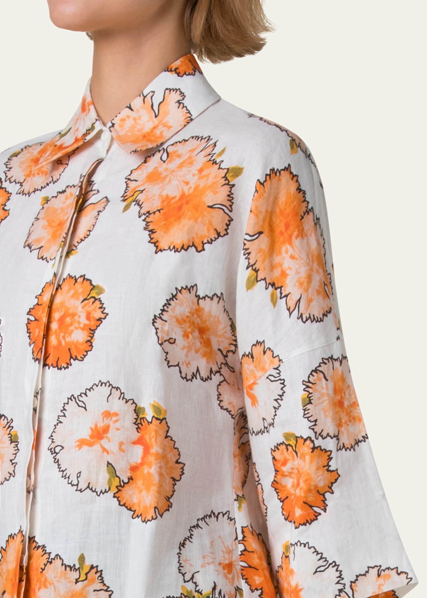 Akris punto Carnation Lightweight Linen Blouse Image 5 of 5