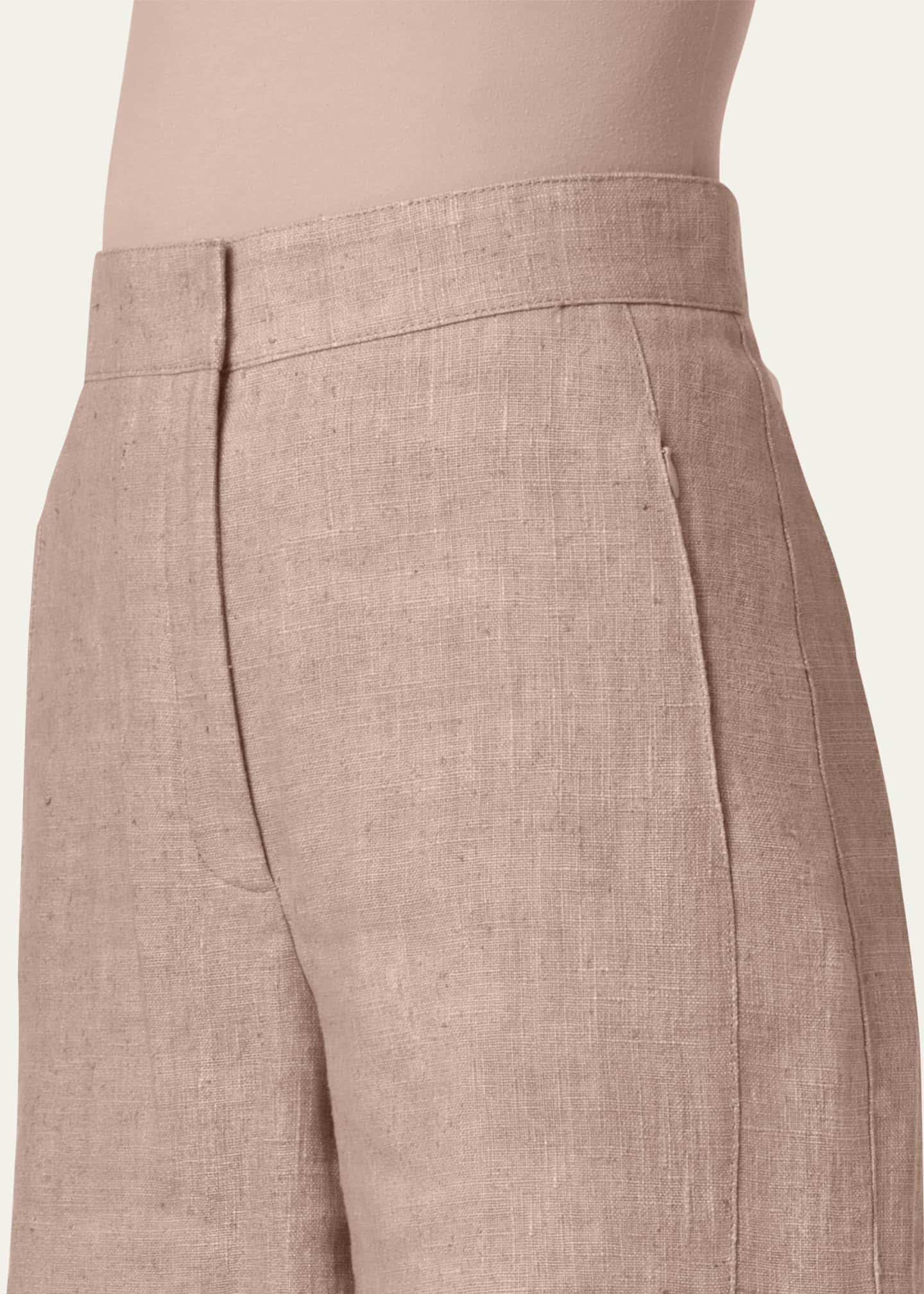 Akris punto Filia Washed Raw Linen Shorts Image 5 of 5