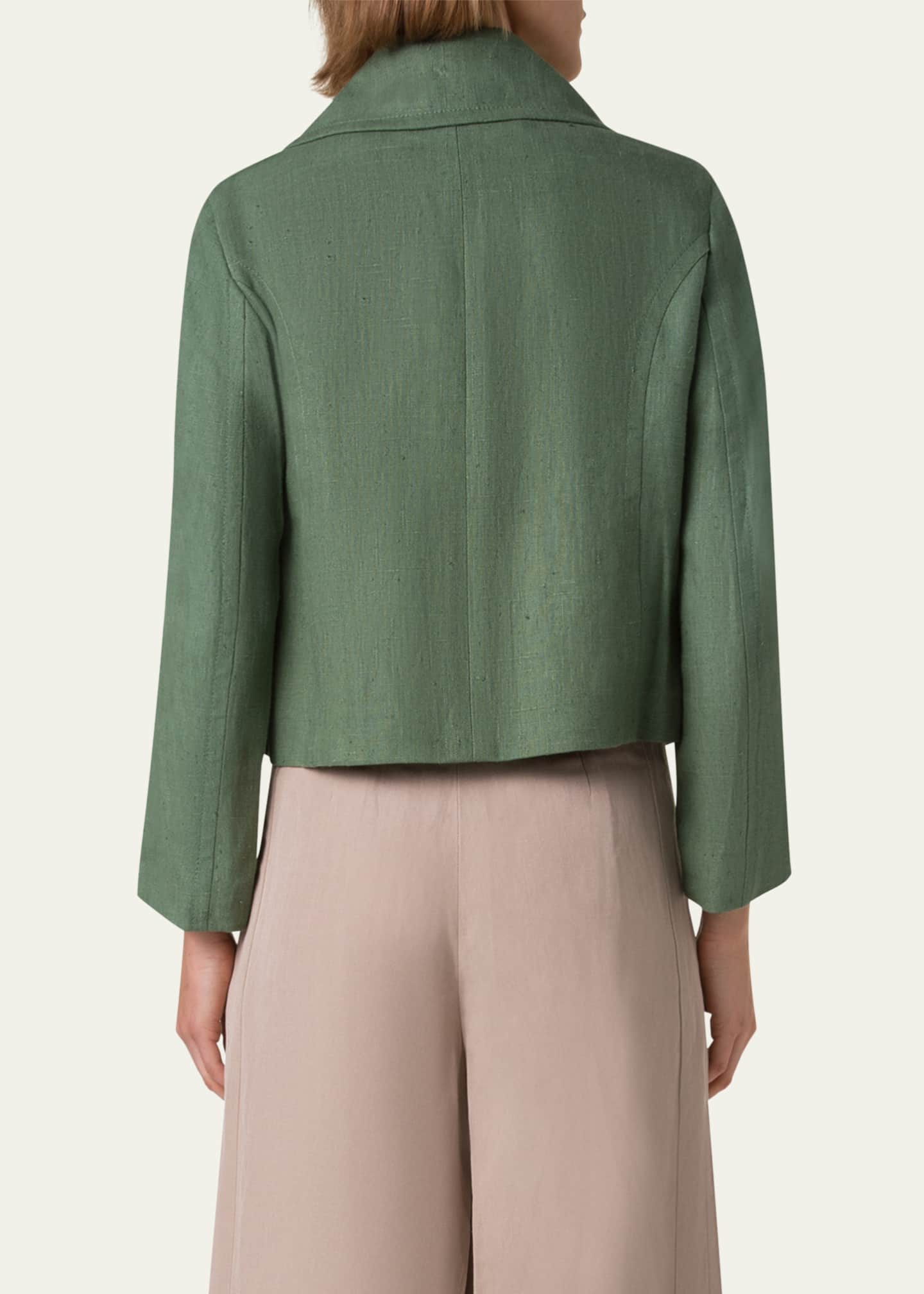 Akris punto Fitted Washed Raw Linen Jacket Image 3 of 5