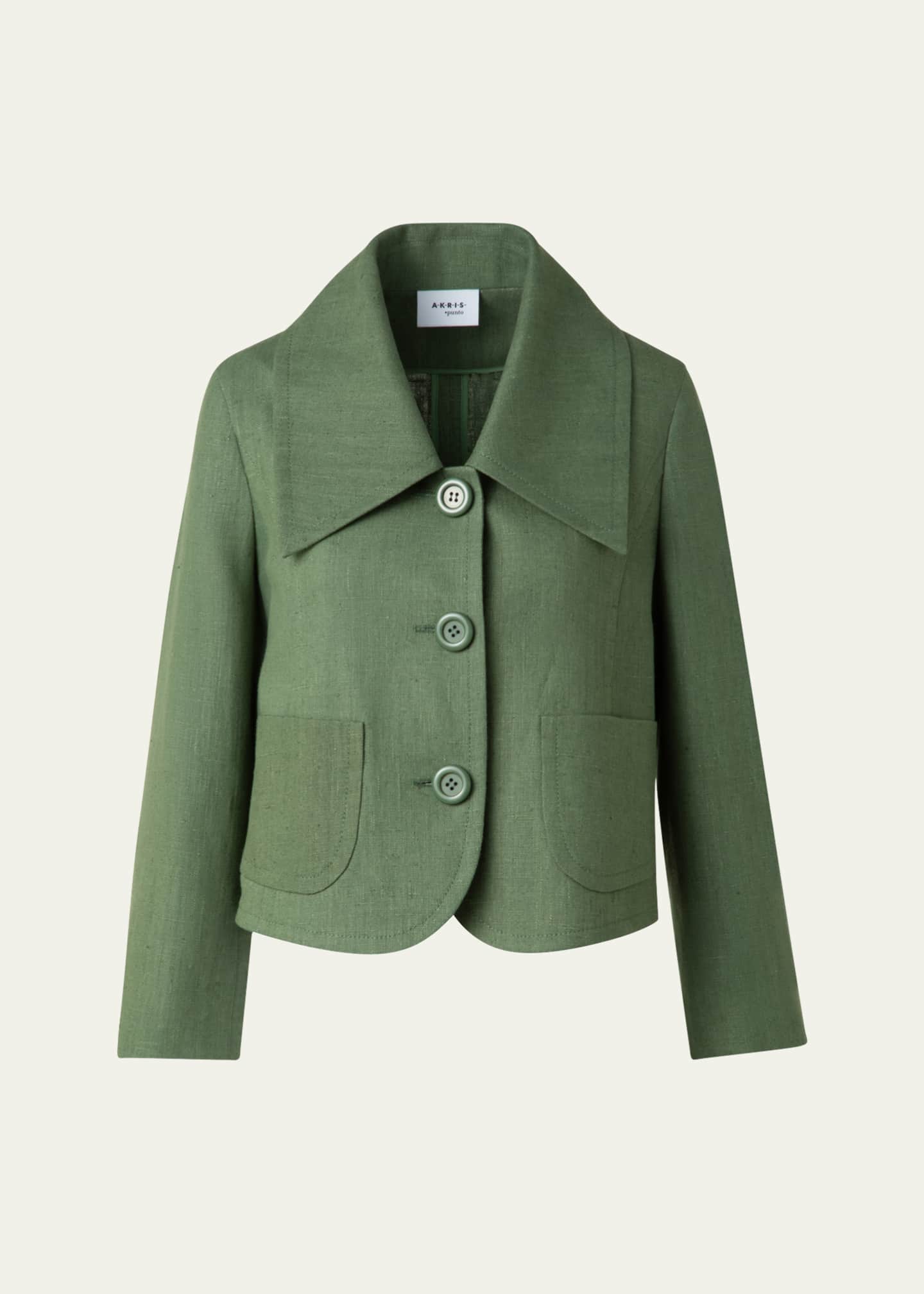 Akris punto Fitted Washed Raw Linen Jacket Image 1 of 5