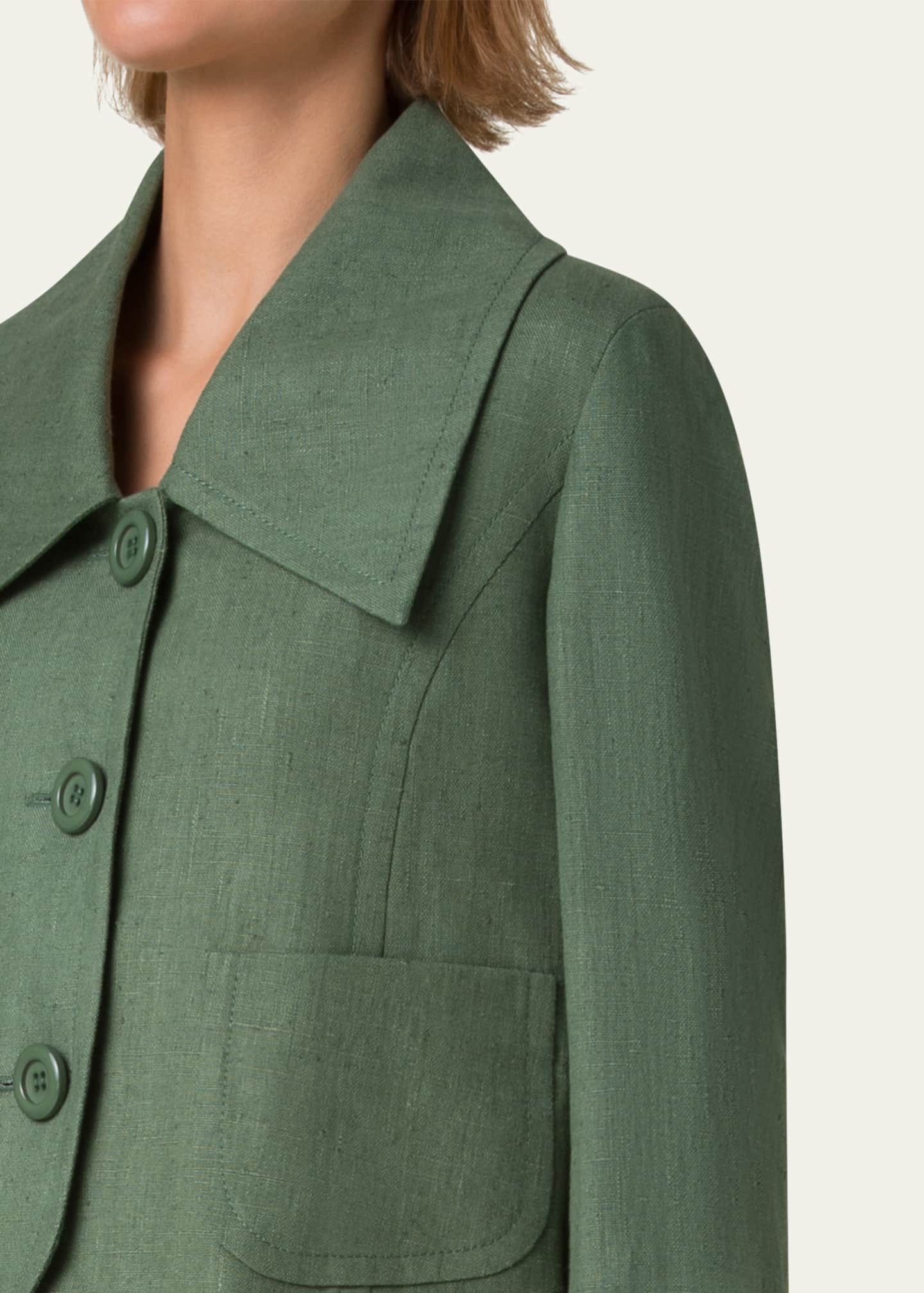 Akris punto Fitted Washed Raw Linen Jacket Image 5 of 5