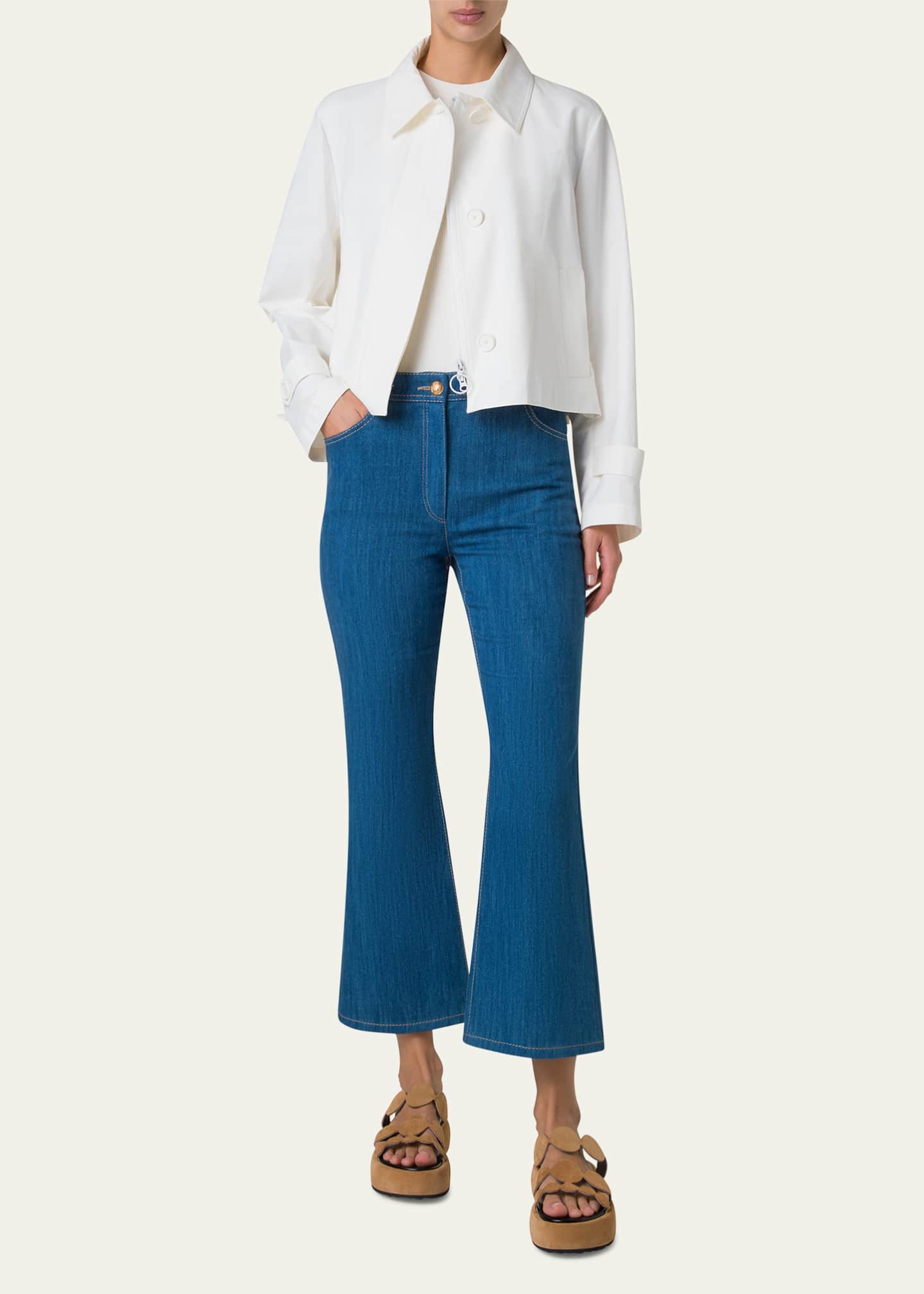 Akris punto Boxy Water Resistant Cotton-Blend Jacket Image 2 of 5