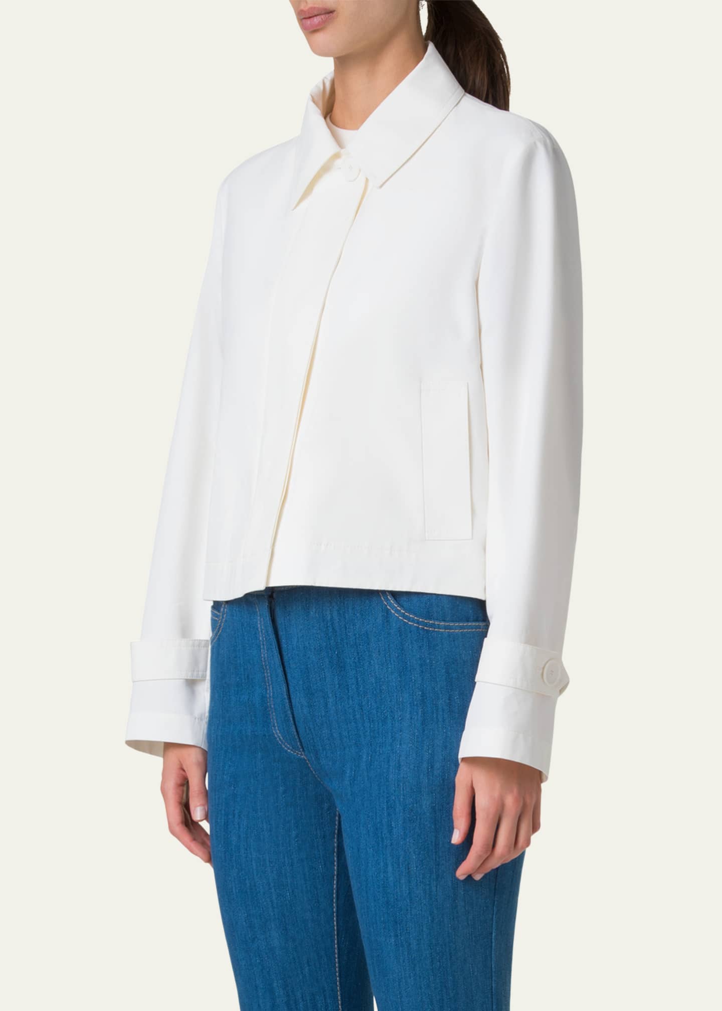 Akris punto Boxy Water Resistant Cotton-Blend Jacket Image 4 of 5