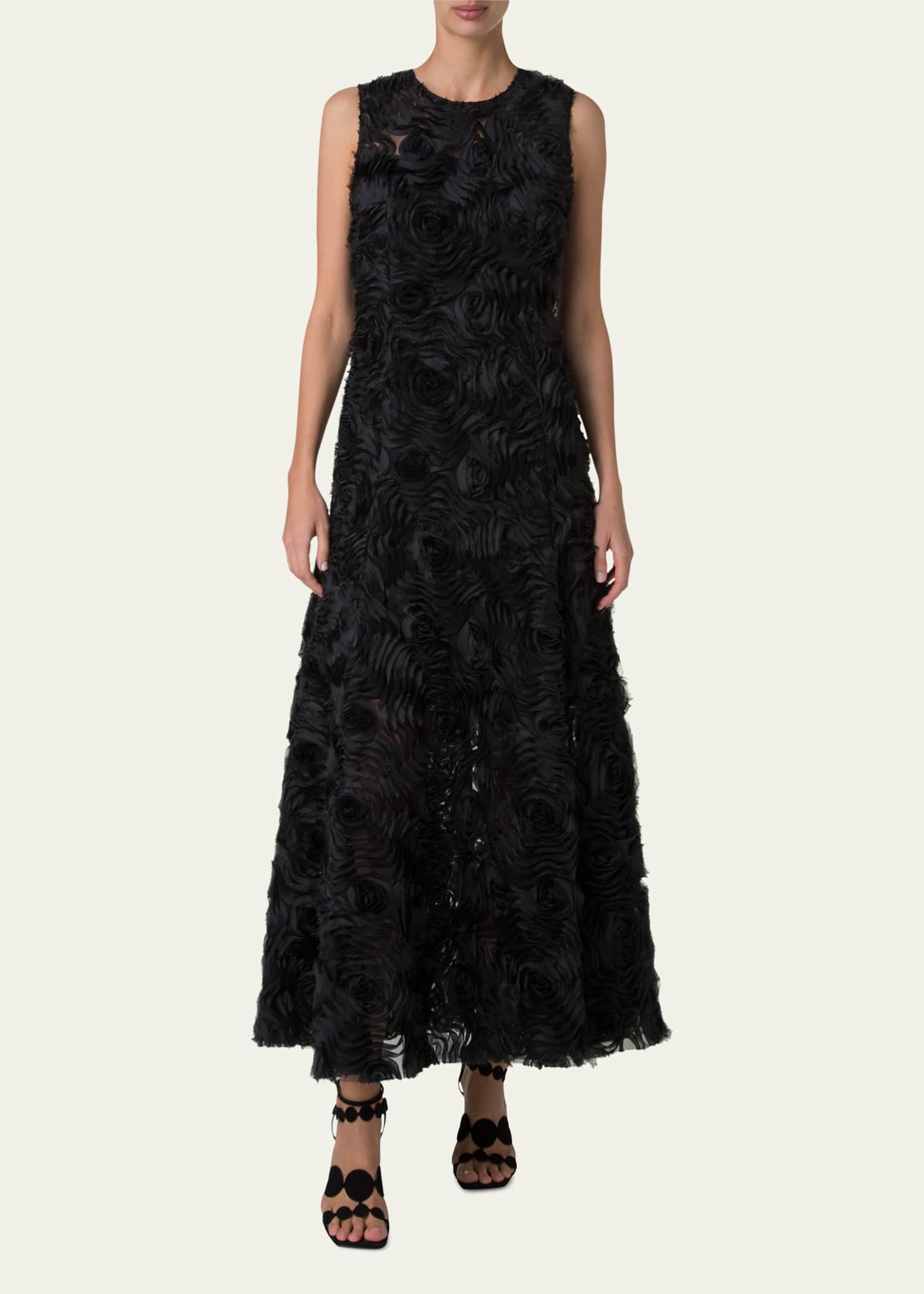 Akris punto Mixed-Media 3D Carnation Tulle Dress Image 2 of 5
