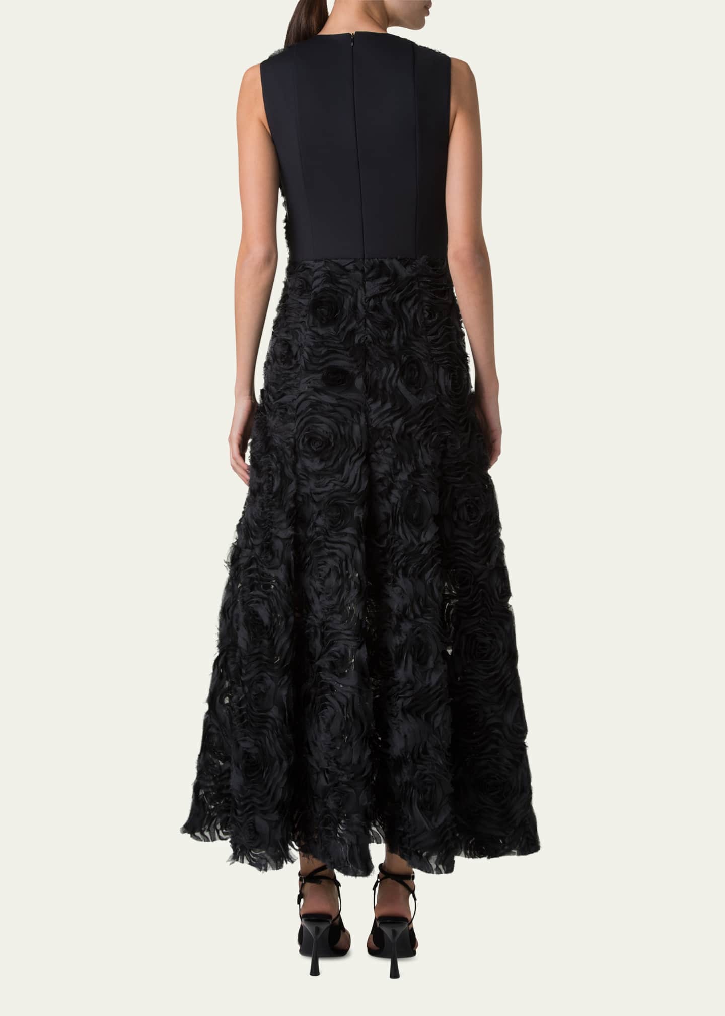 Akris punto Mixed-Media 3D Carnation Tulle Dress Image 3 of 5