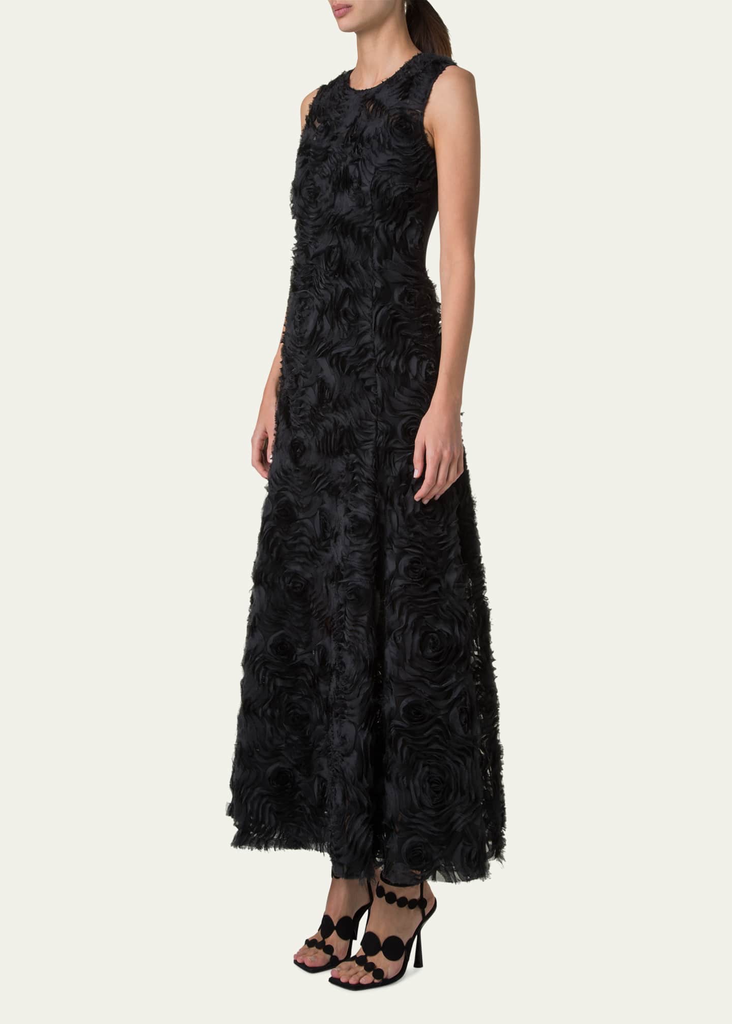 Akris punto Mixed-Media 3D Carnation Tulle Dress Image 4 of 5