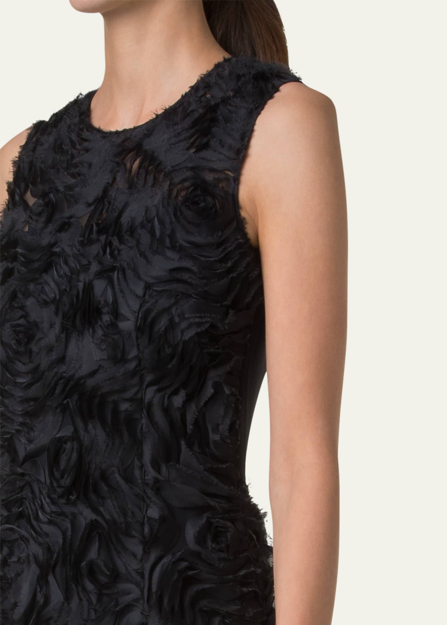 Akris punto Mixed-Media 3D Carnation Tulle Dress Image 5 of 5