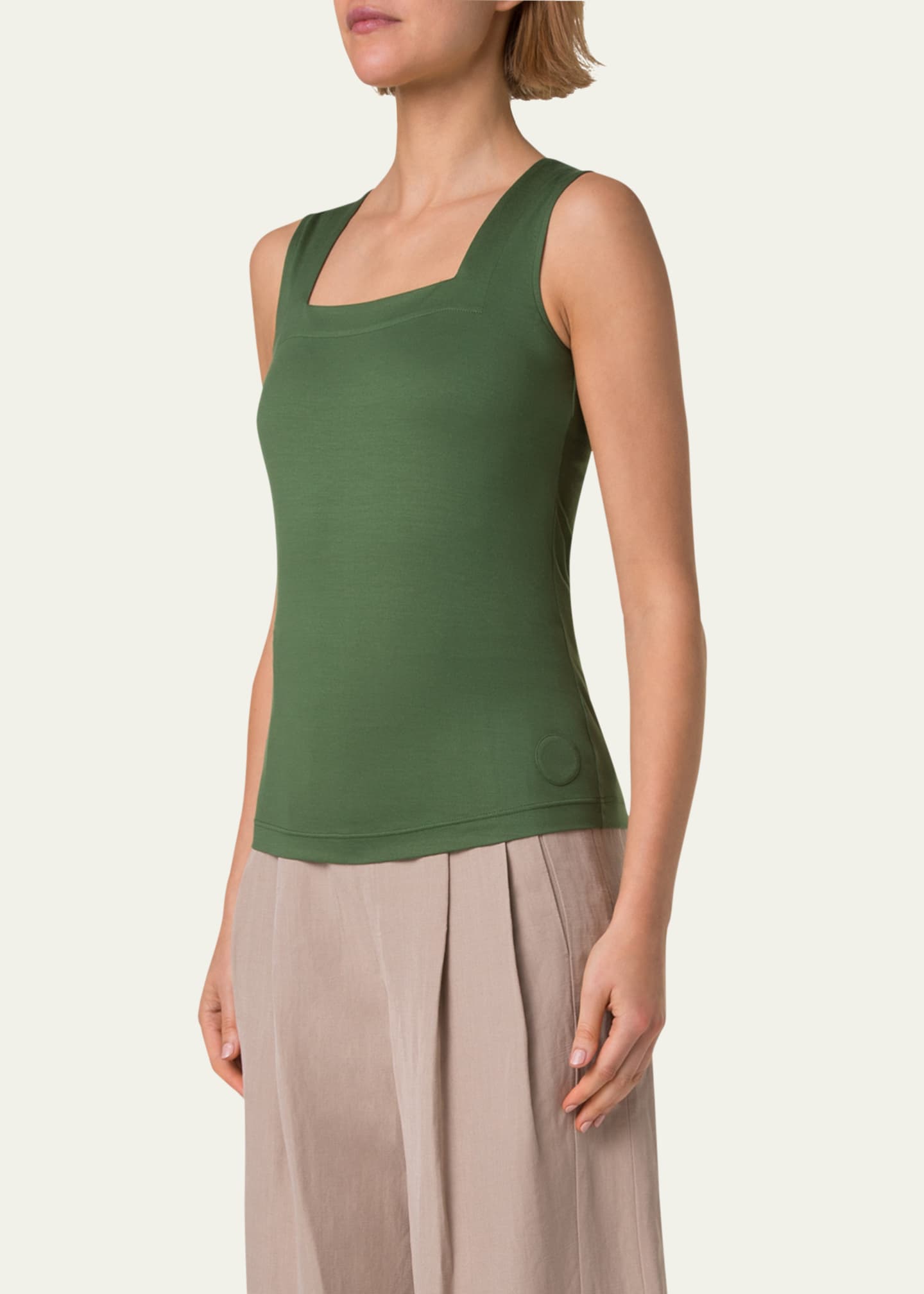 Akris punto Modal Stretch Square-Neck Top Image 3 of 5