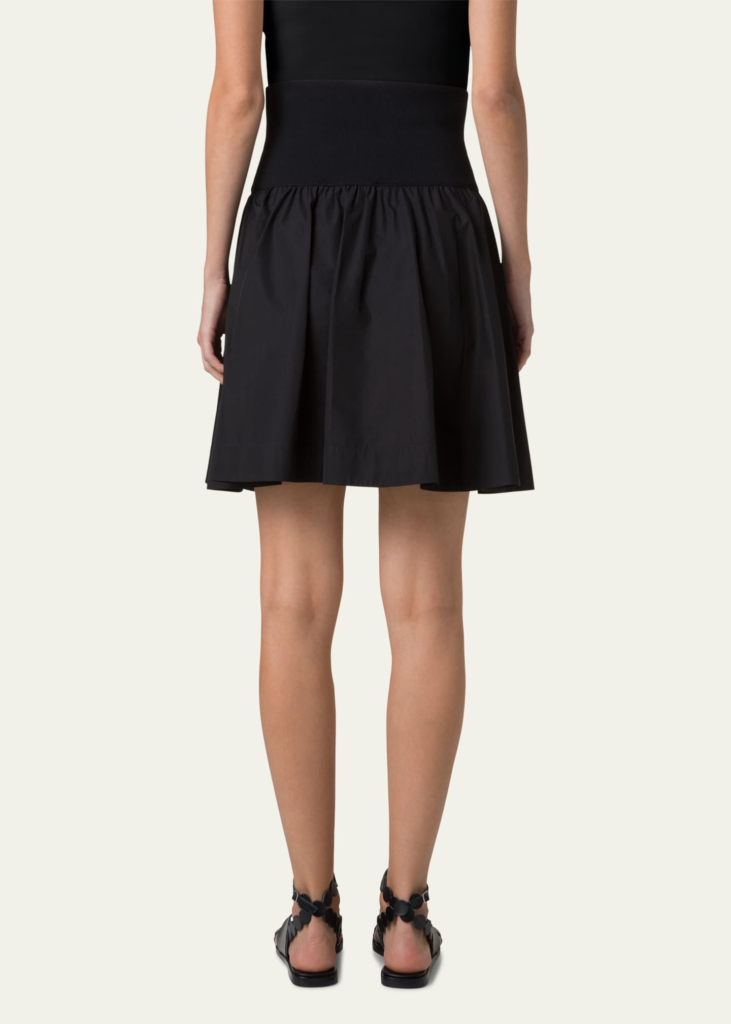 Akris punto Wide Waistband Cotton Poplin Skirt Image 3 of 5