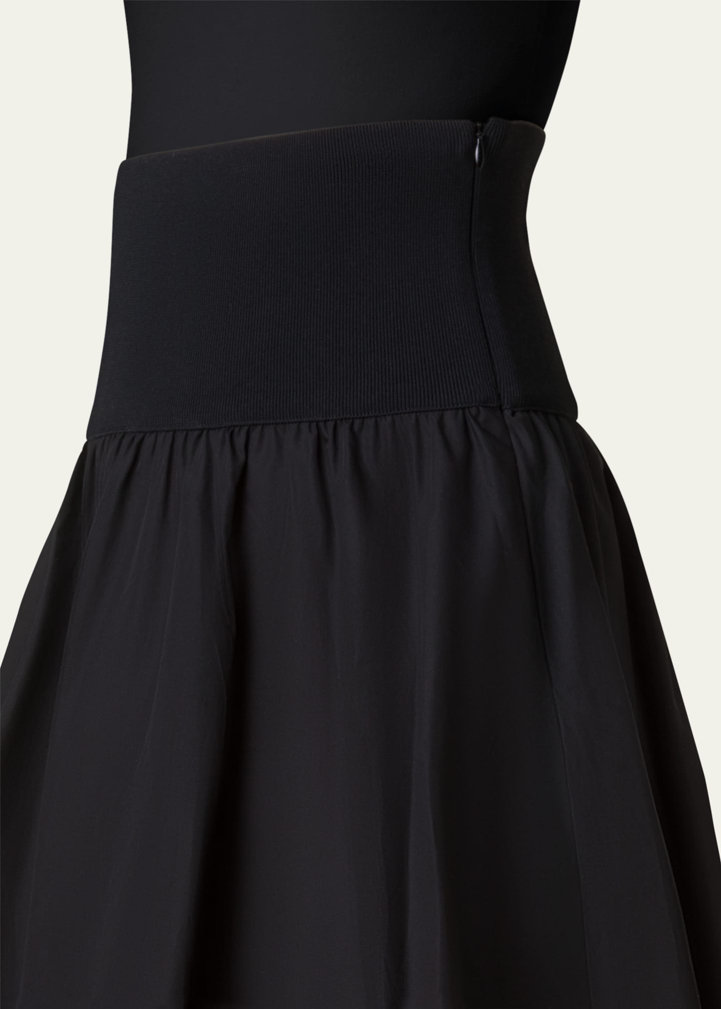 Akris punto Wide Waistband Cotton Poplin Skirt Image 5 of 5