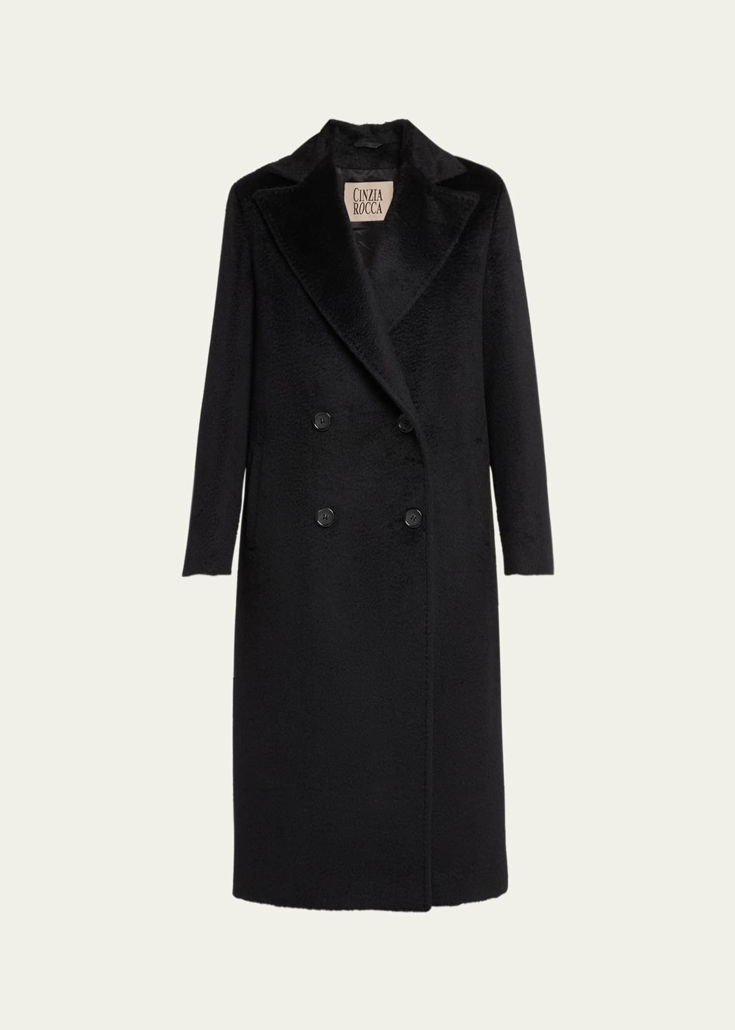 Cinzia Rocca Double-Breasted Alpaca Wool Coat Image 1 of 5
