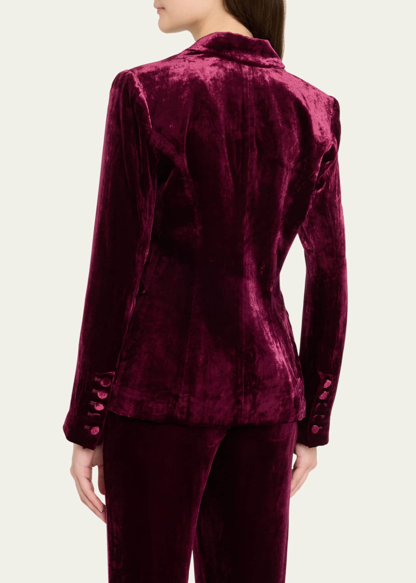 L'Agence Kenzie Double-Breasted Velvet Blazer Image 3 of 5