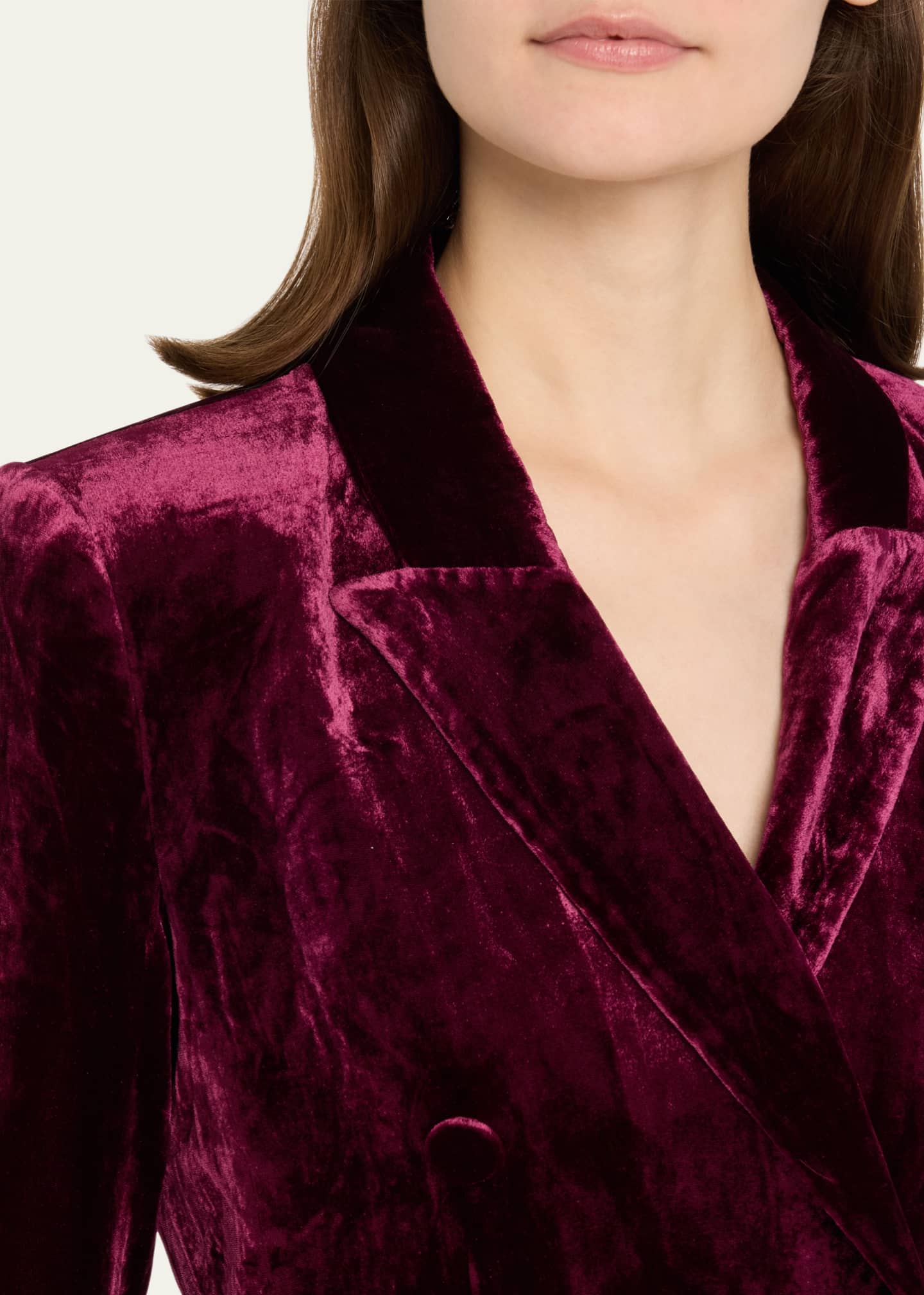 L'Agence Kenzie Double-Breasted Velvet Blazer Image 5 of 5