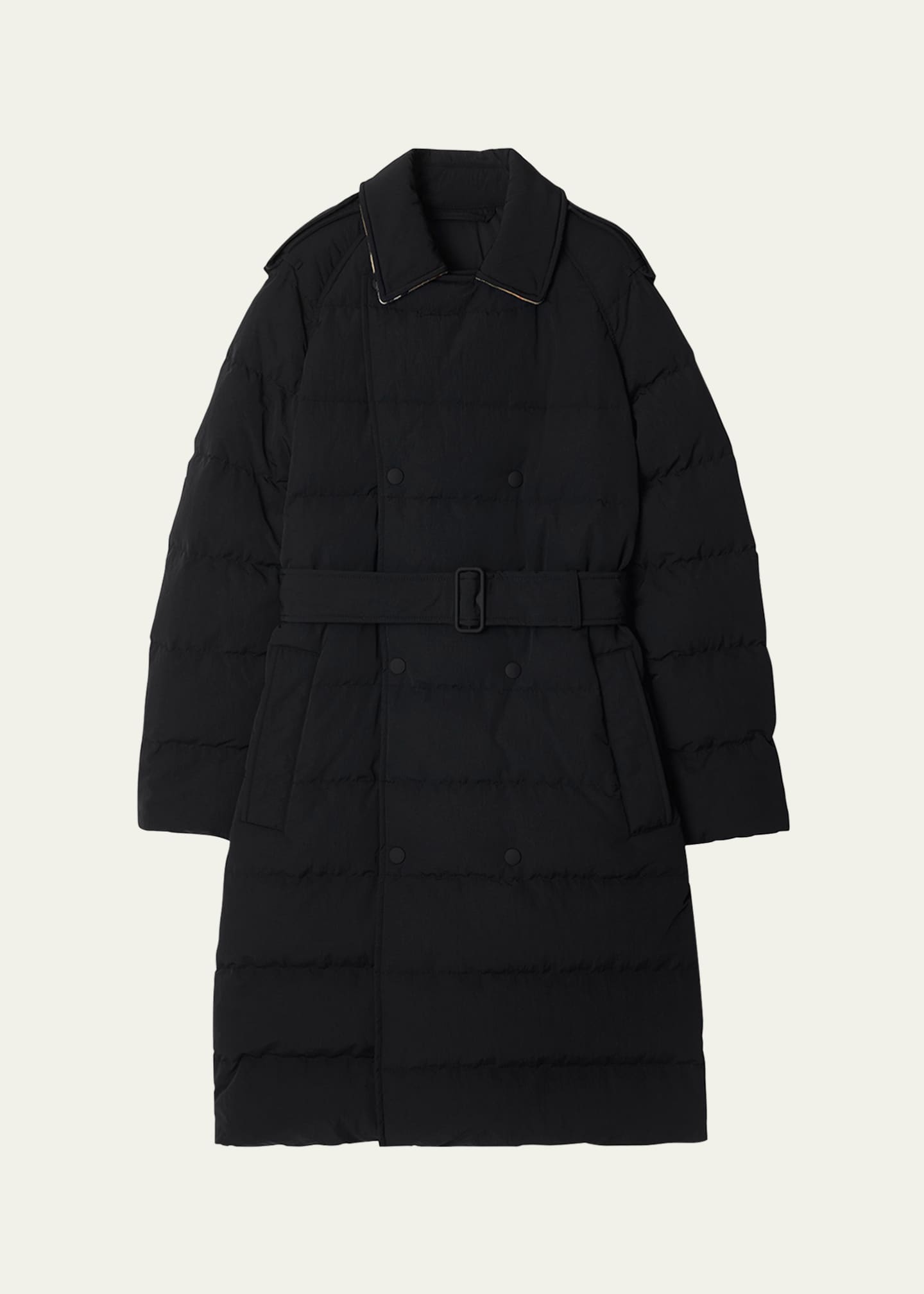 Burberry Belted Double-Breasted Down Trench Coat Image 1 of 4