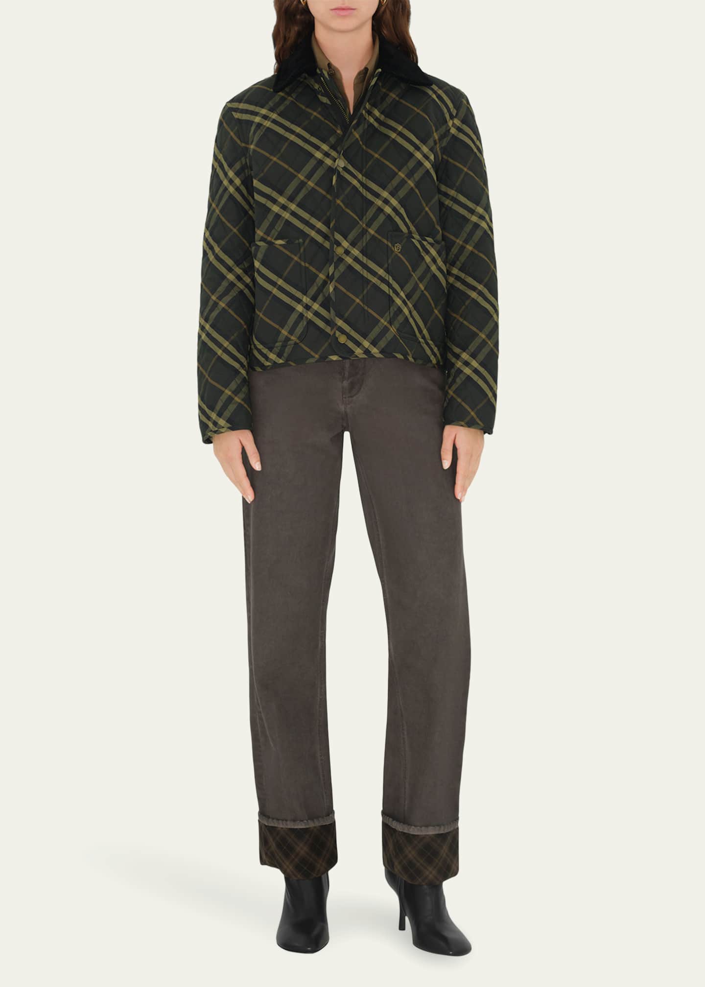 Burberry Short Check Quilted Jacket Image 2 of 4
