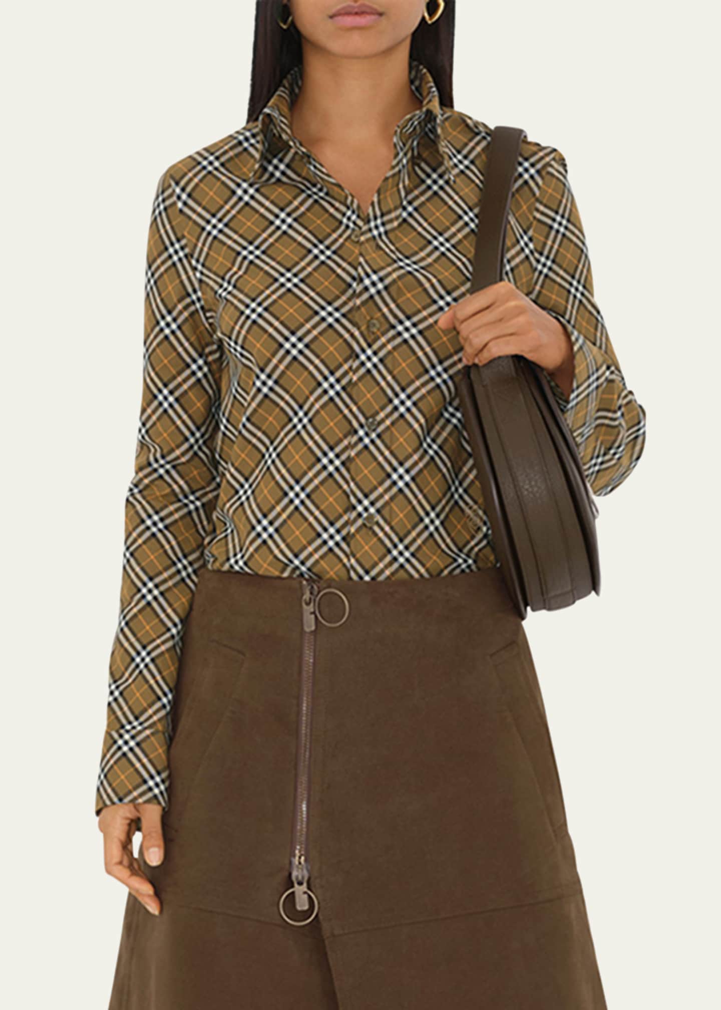 Burberry Shrunken Check Button-Down Shirt Image 4 of 4