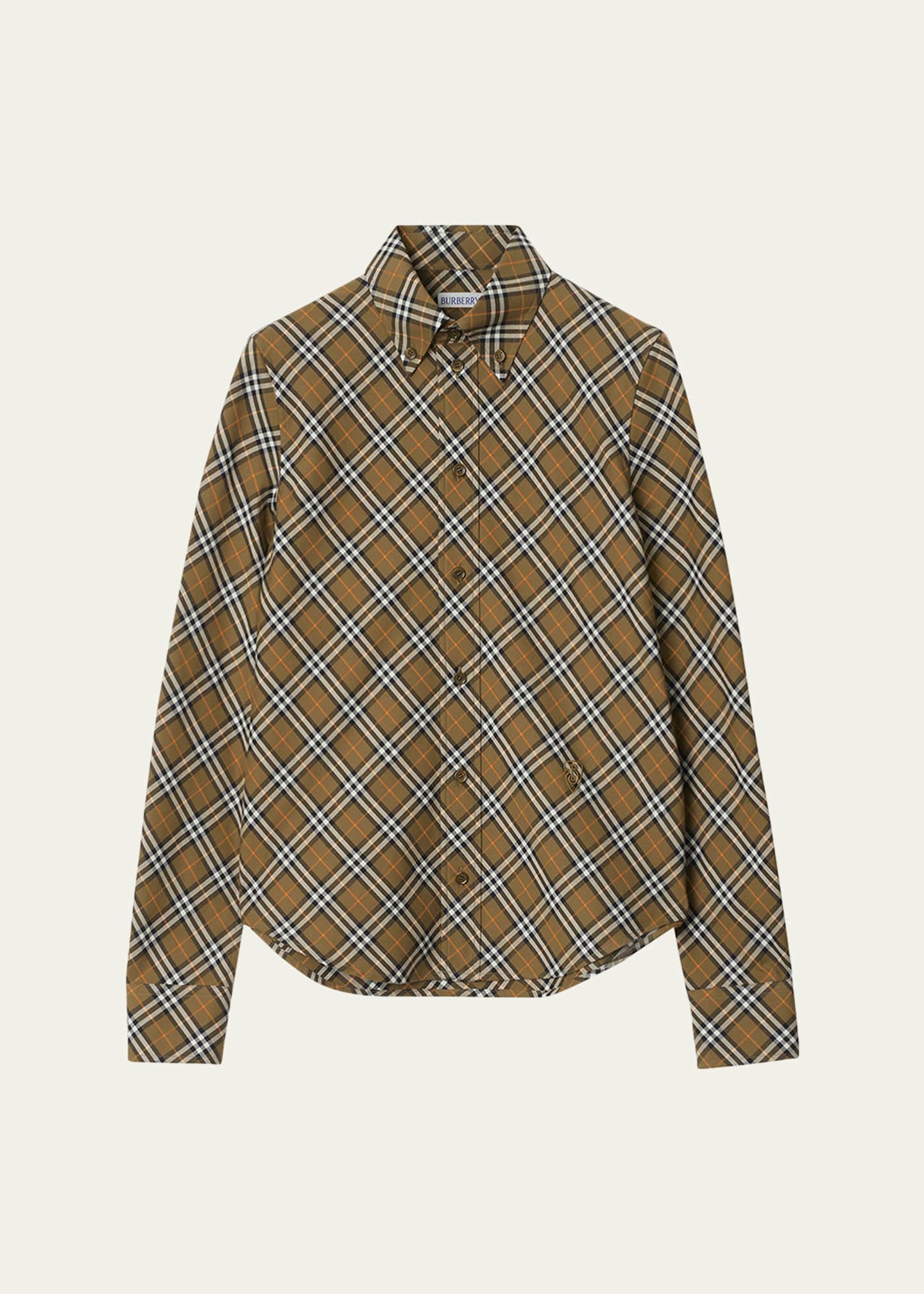 Burberry Shrunken Check Button Down Shirt Bergdorf Goodman