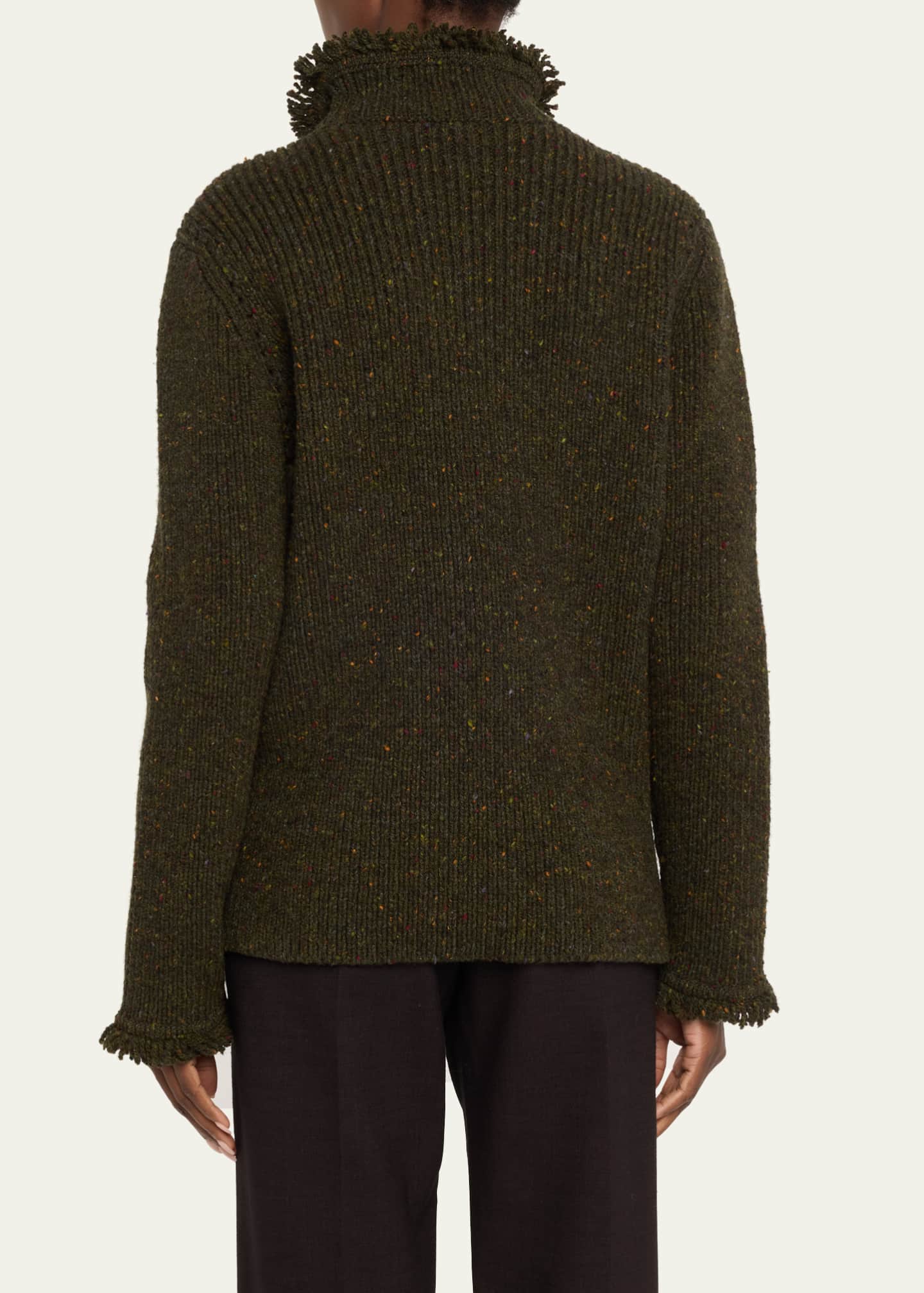 Burberry Fringe Trim 5GG Wool Turtleneck Sweater Image 3 of 5