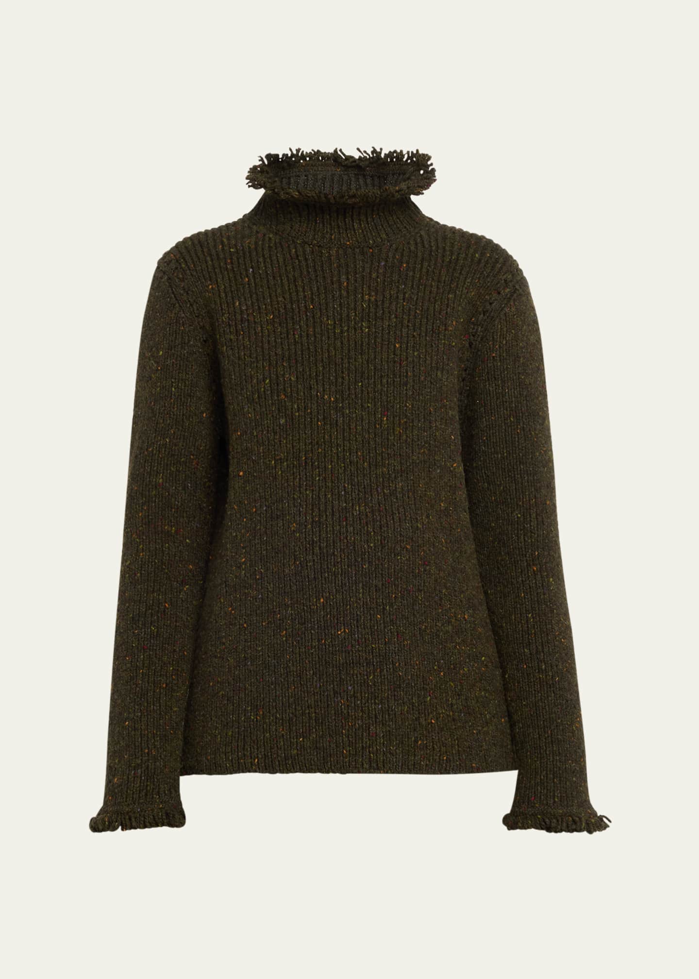 Burberry Fringe Trim 5GG Wool Turtleneck Sweater Image 1 of 5