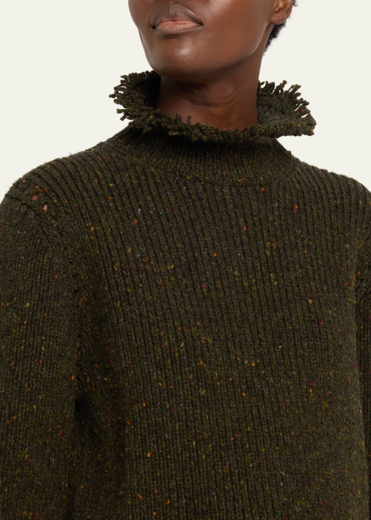 Burberry Fringe Trim 5GG Wool Turtleneck Sweater Image 5 of 5
