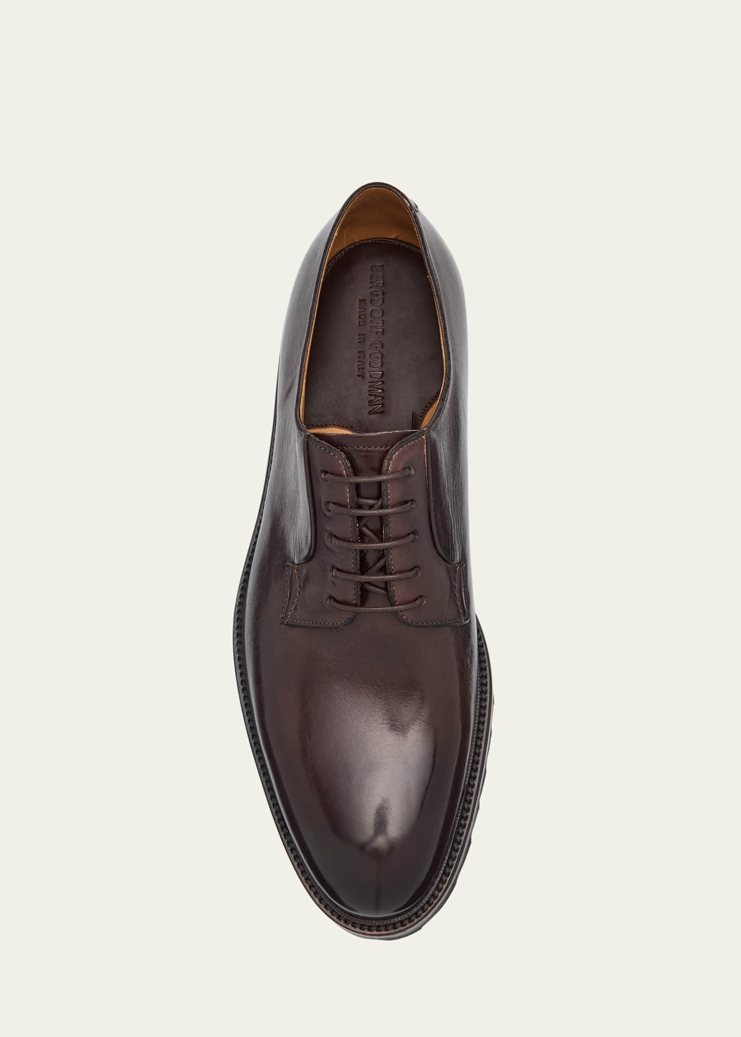 Bergdorf Goodman Men's Lug-Sole Calfskin Derby Shoes Image 6 of 6