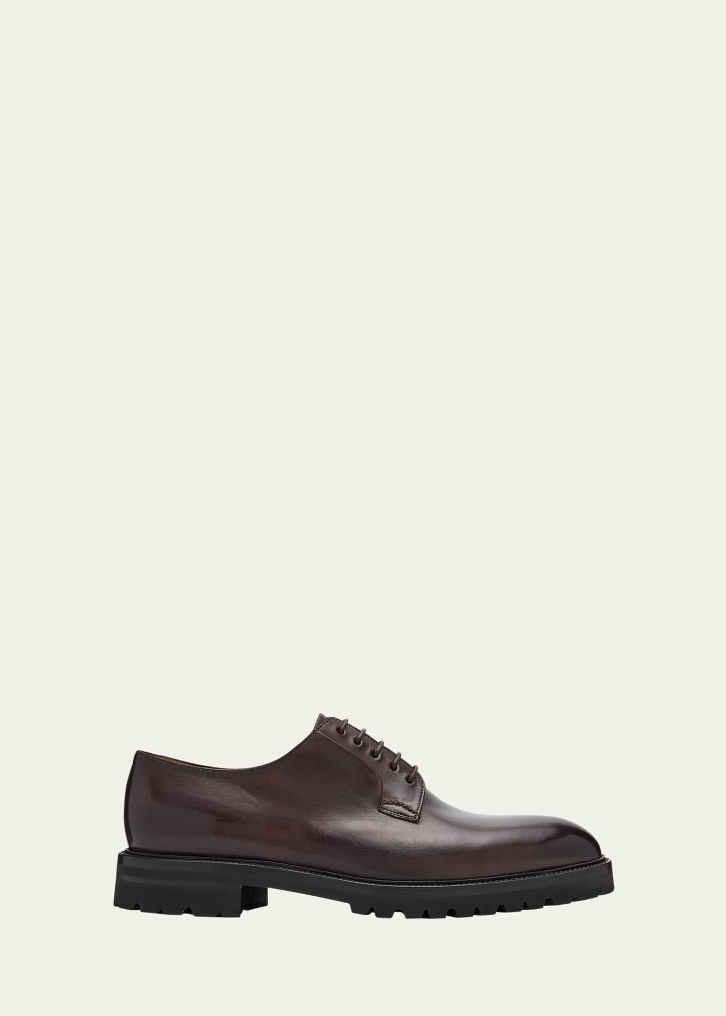 Bergdorf Goodman Men's Lug-Sole Calfskin Derby Shoes Image 1 of 6