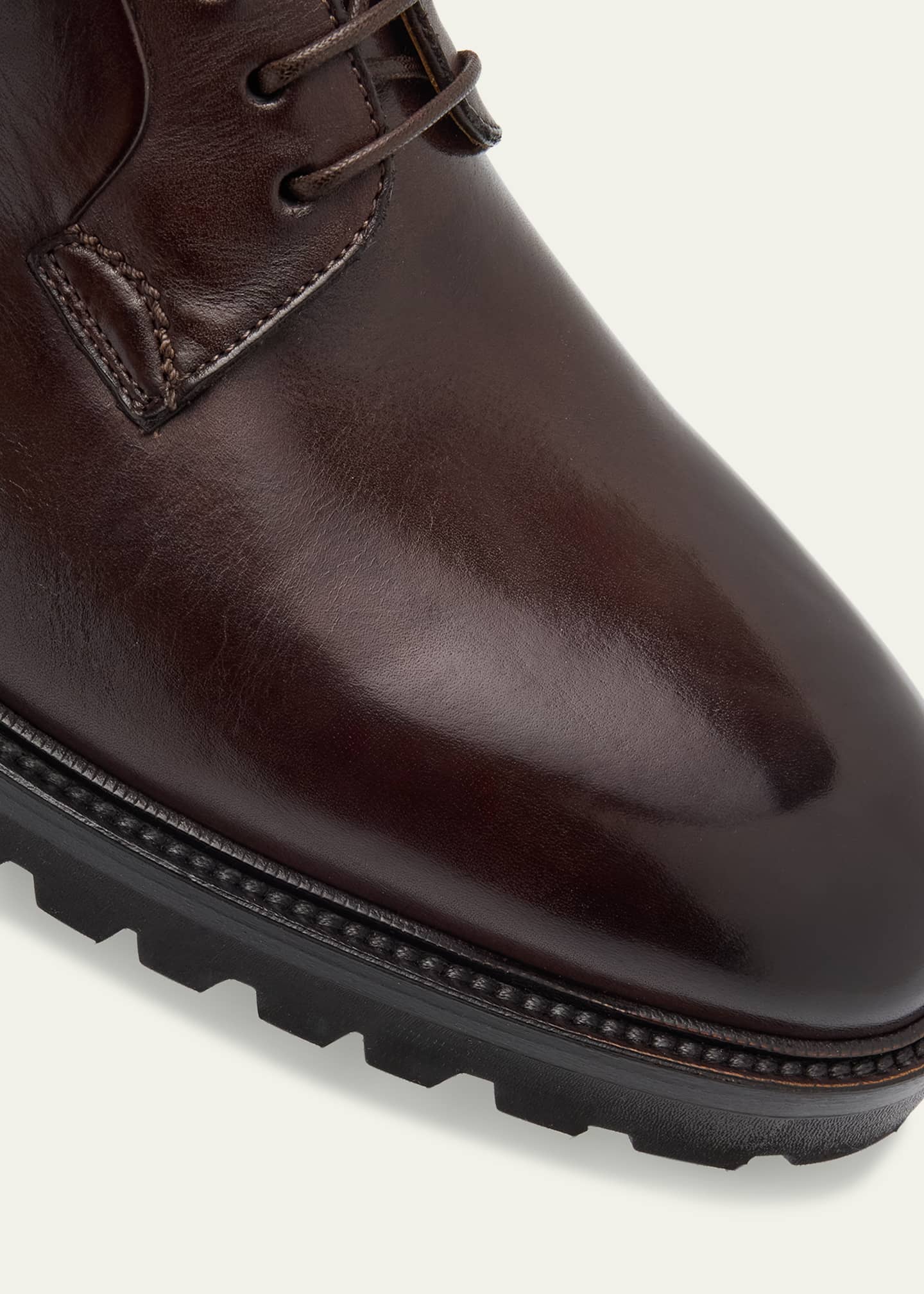 Bergdorf Goodman Men's Lug-Sole Calfskin Derby Shoes Image 5 of 6