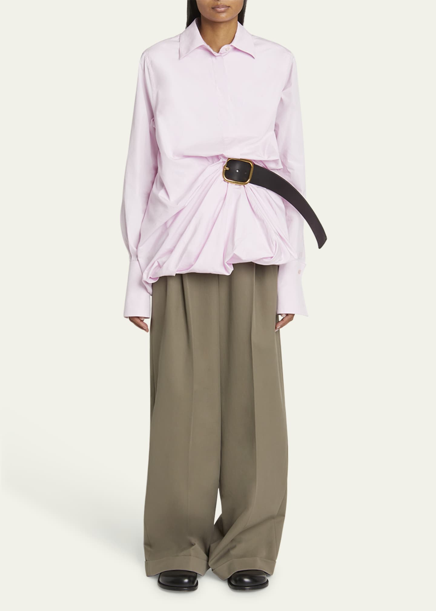 Loewe Belted Balloon-Hem Blouse Image 2 of 5