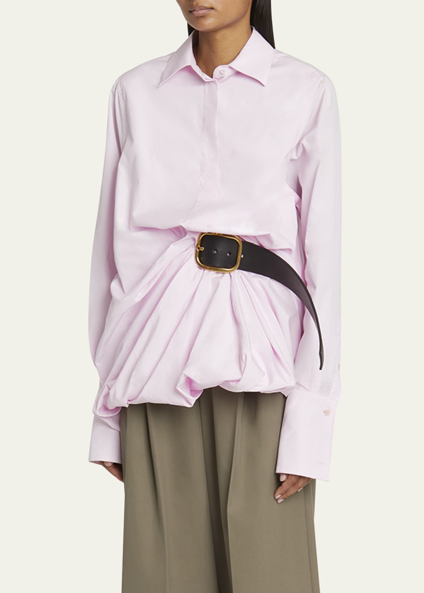 Loewe Belted Balloon-Hem Blouse Image 4 of 5