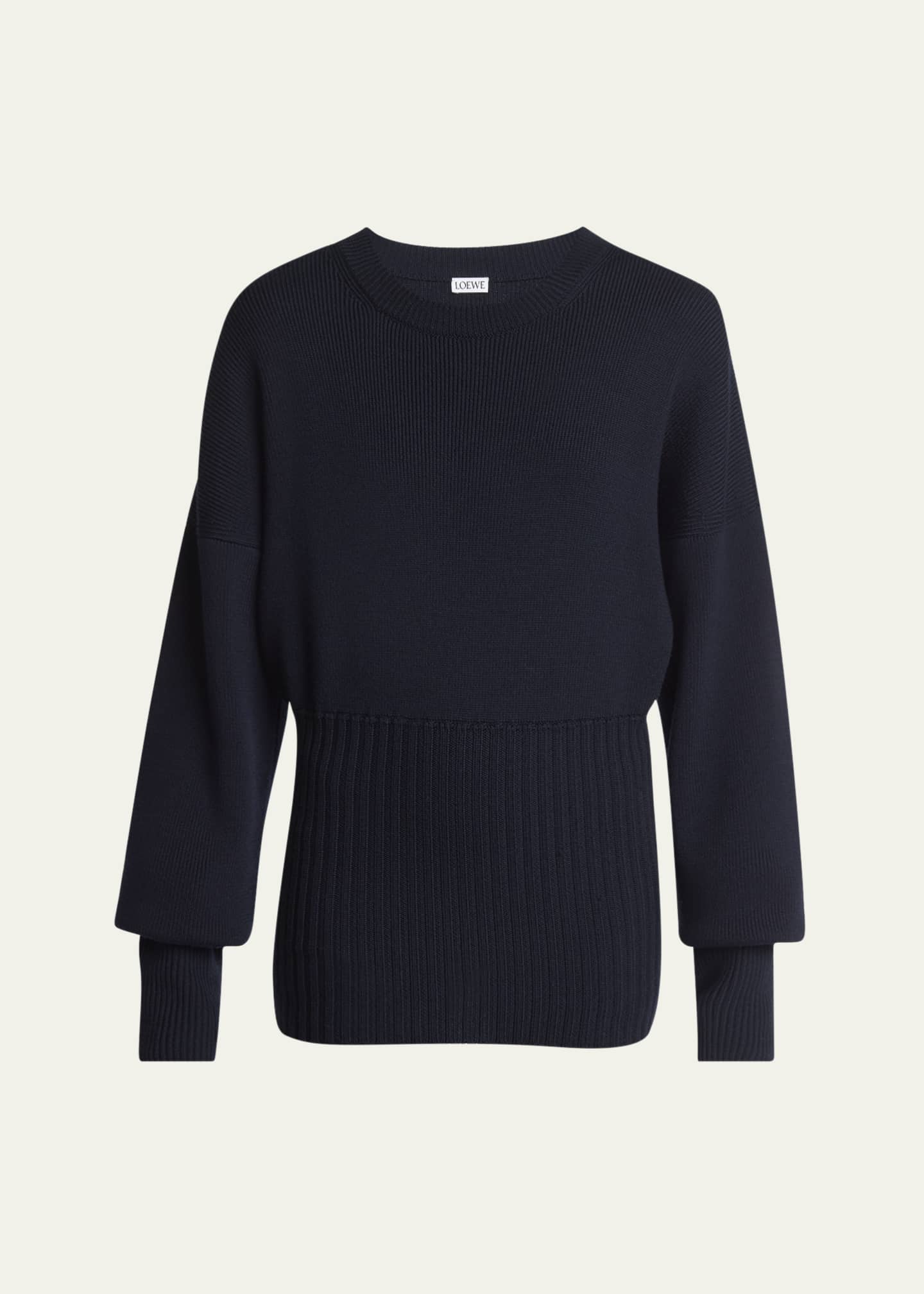 Loewe Women s Sweater in Wool Blue Sweaters
