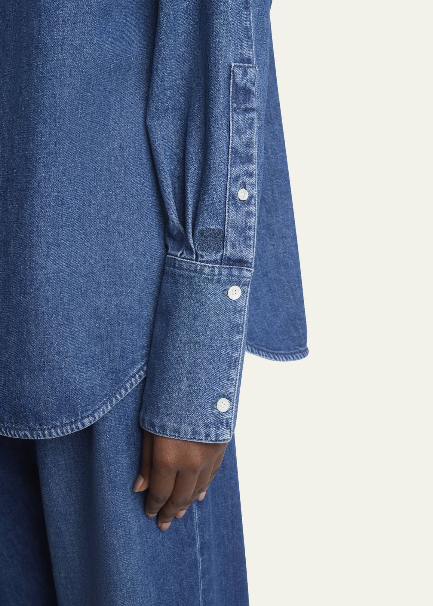 Loewe Denim Button-Front Shirt with Mother of Pearl Buttons Image 5 of 5