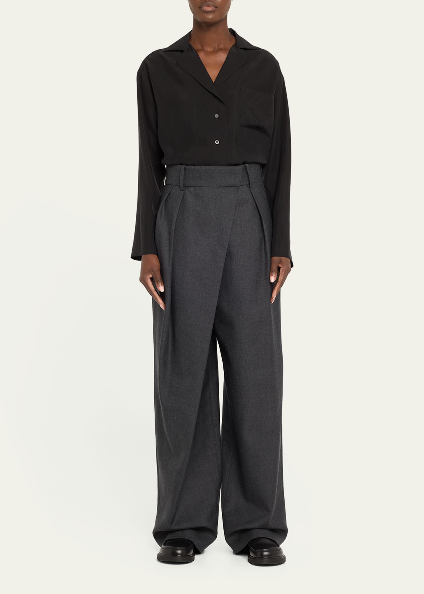Loewe Wool-Blend Wrap Trousers Image 2 of 5